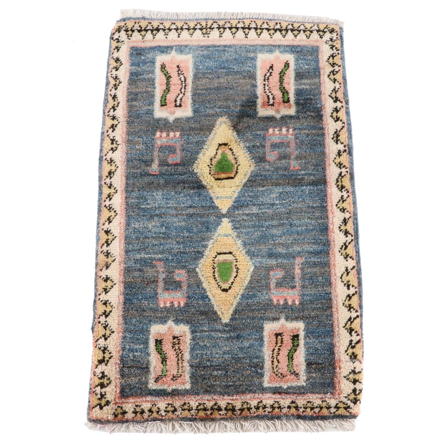 1'6 x 2'6 Hand-Knotted Persian Gabbeh Wool Accent Rug