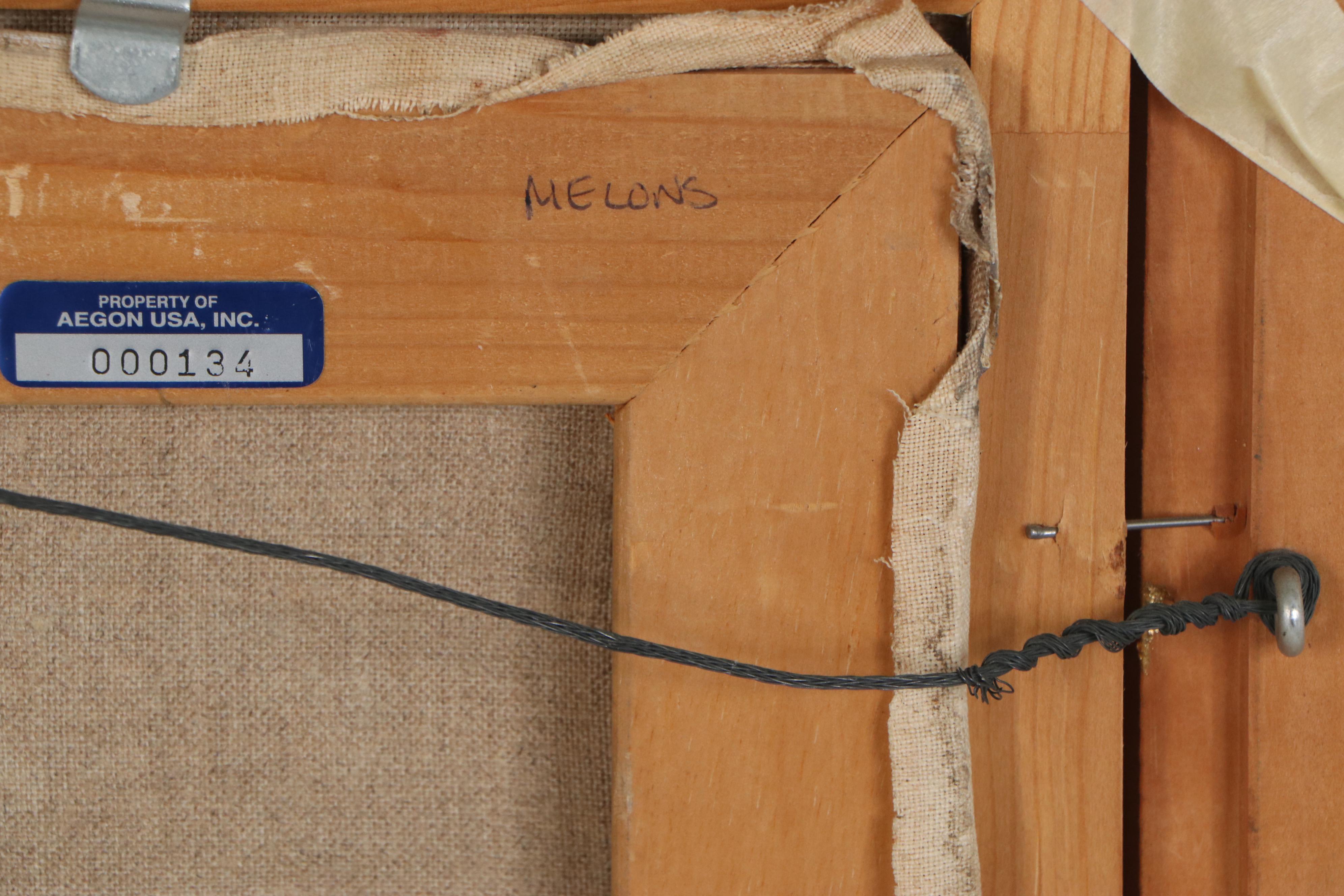 Still Life Oil Painting Attributed to H. Thomas Clark "Melons," Mid-20th Century