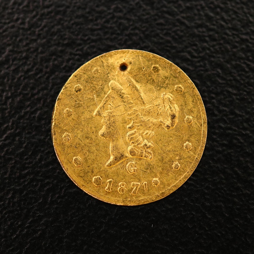 1871-G Half Dollar California Fractional Gold Token