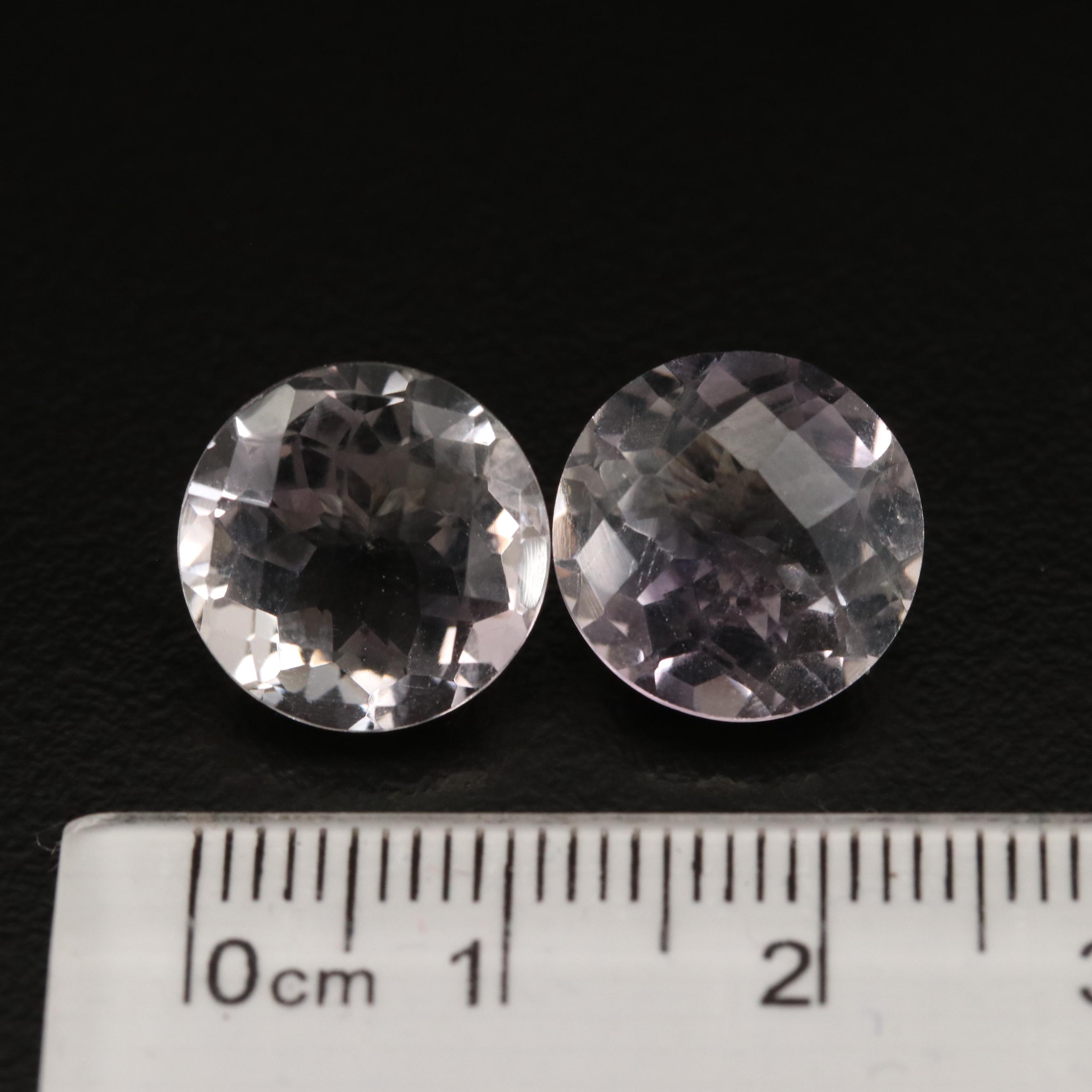 Matched Pair of Loose 12.38 CTW Quartz