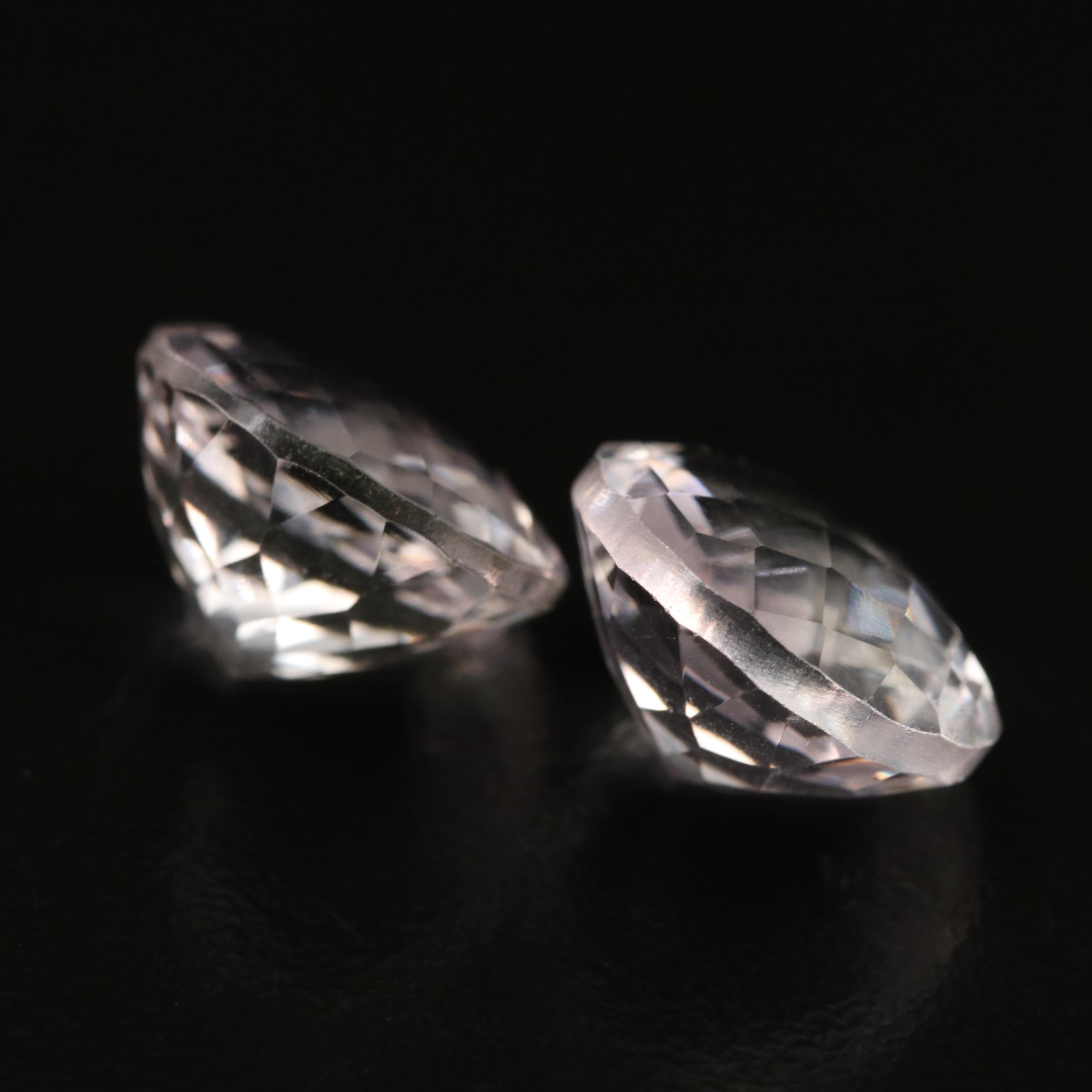 Matched Pair of Loose 12.38 CTW Quartz
