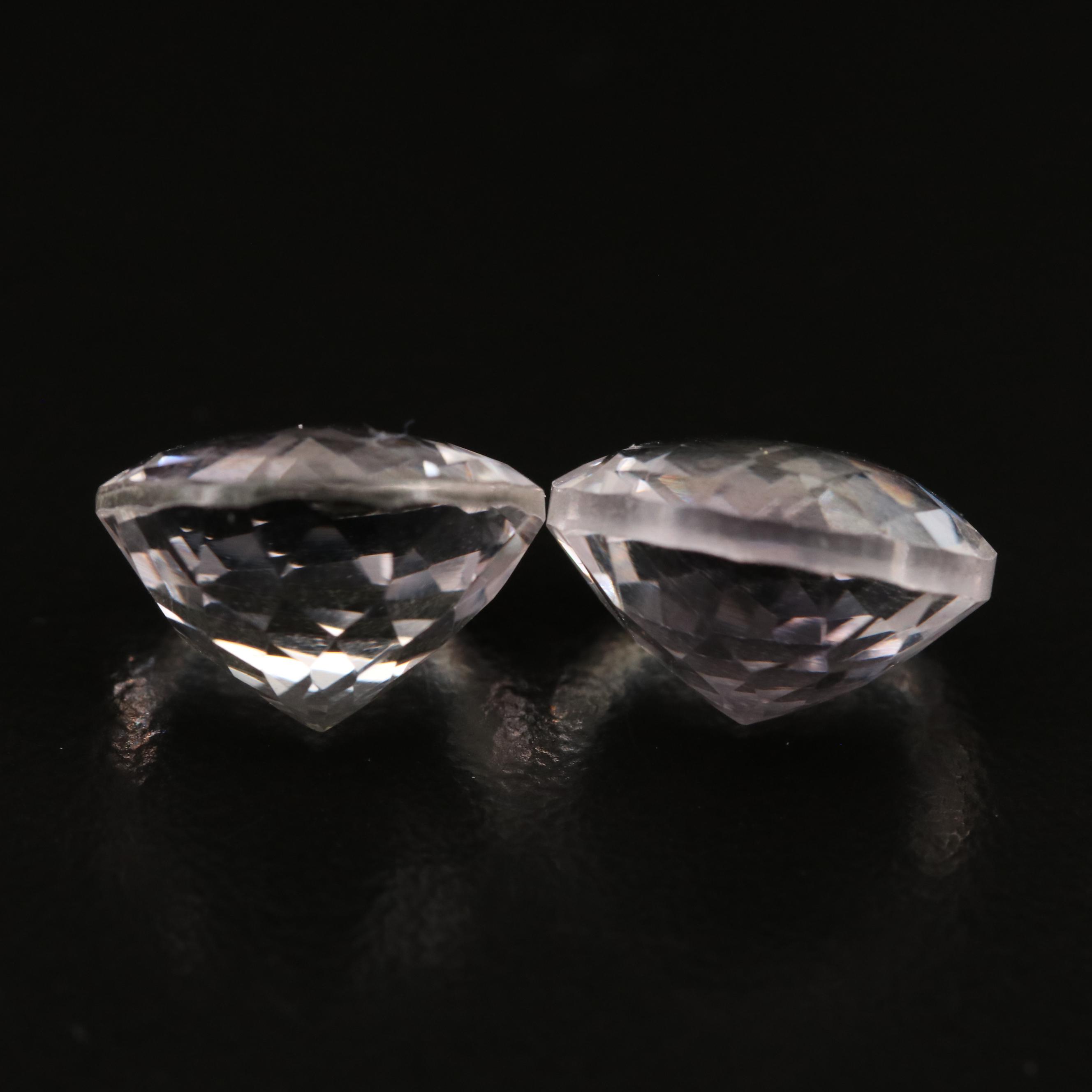 Matched Pair of Loose 12.38 CTW Quartz