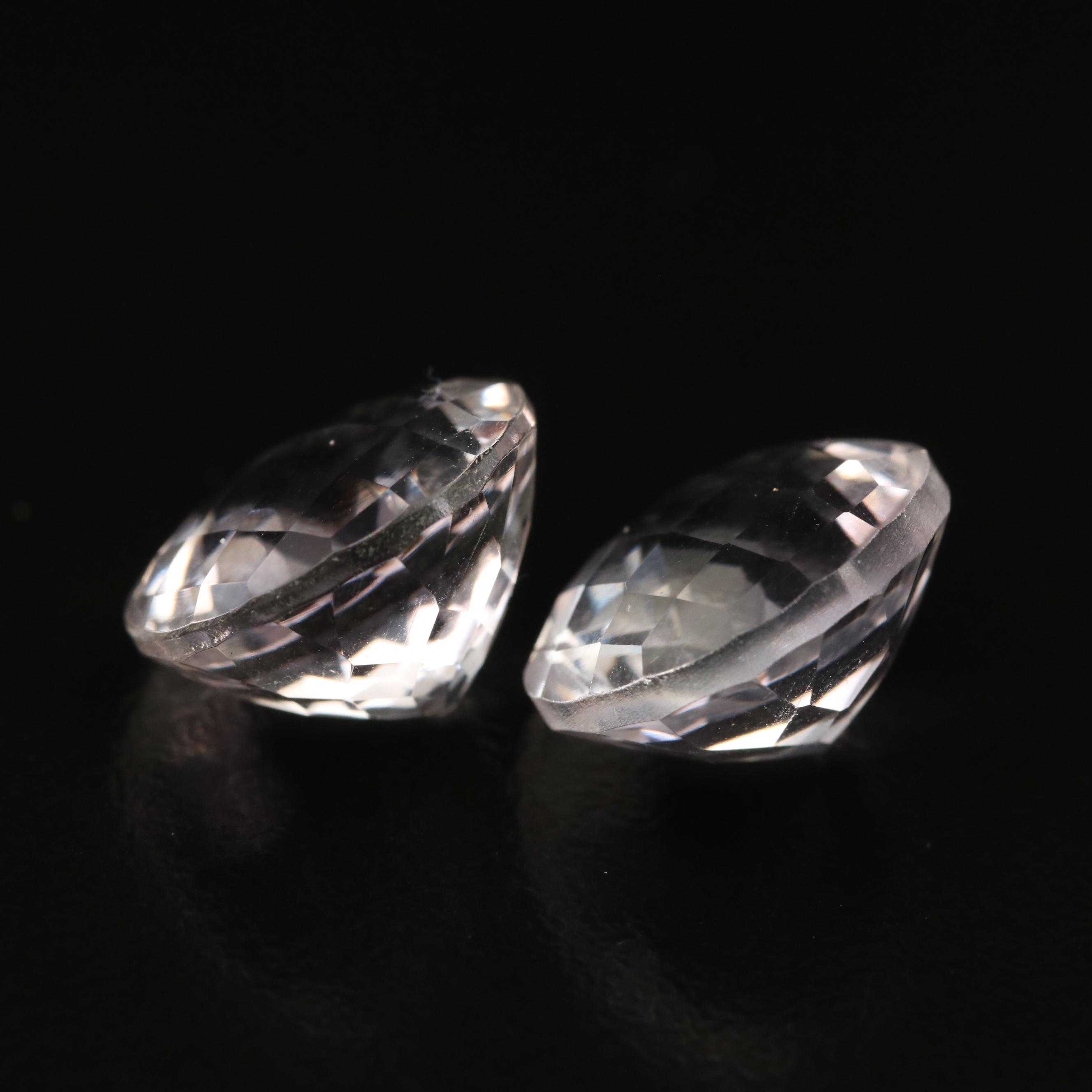 Matched Pair of Loose 12.38 CTW Quartz