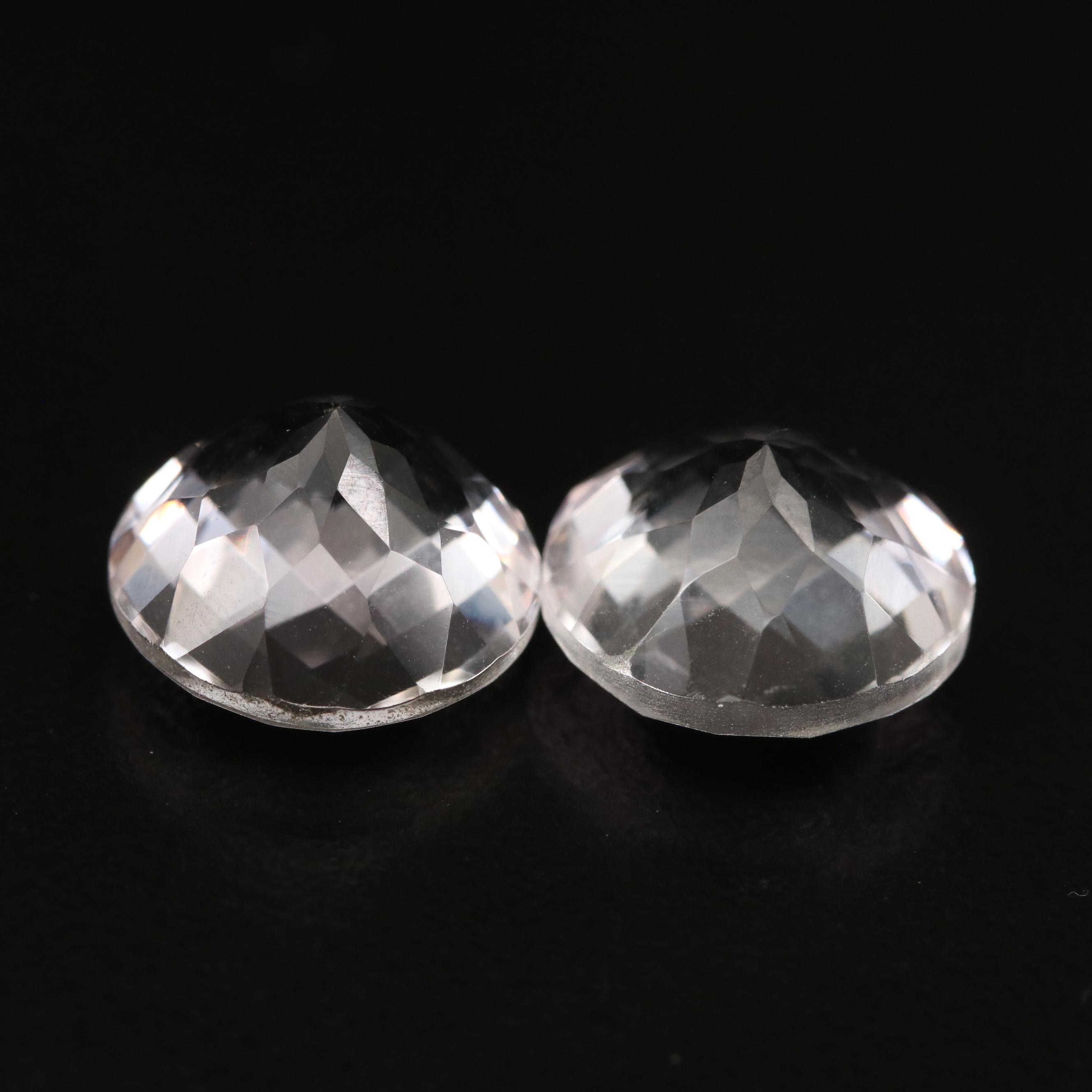 Matched Pair of Loose 12.38 CTW Quartz