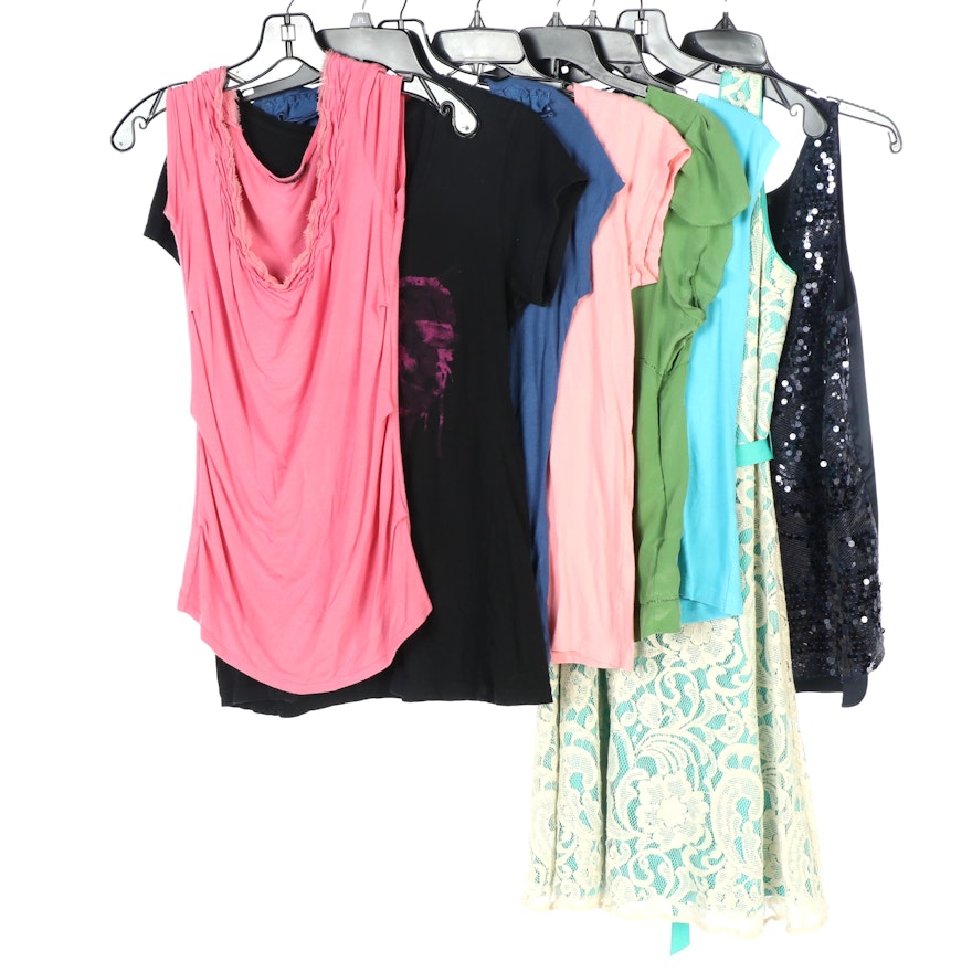 Tahari Sleeveless and Short Sleeve Shirts with Other Brands Dress and Shirts