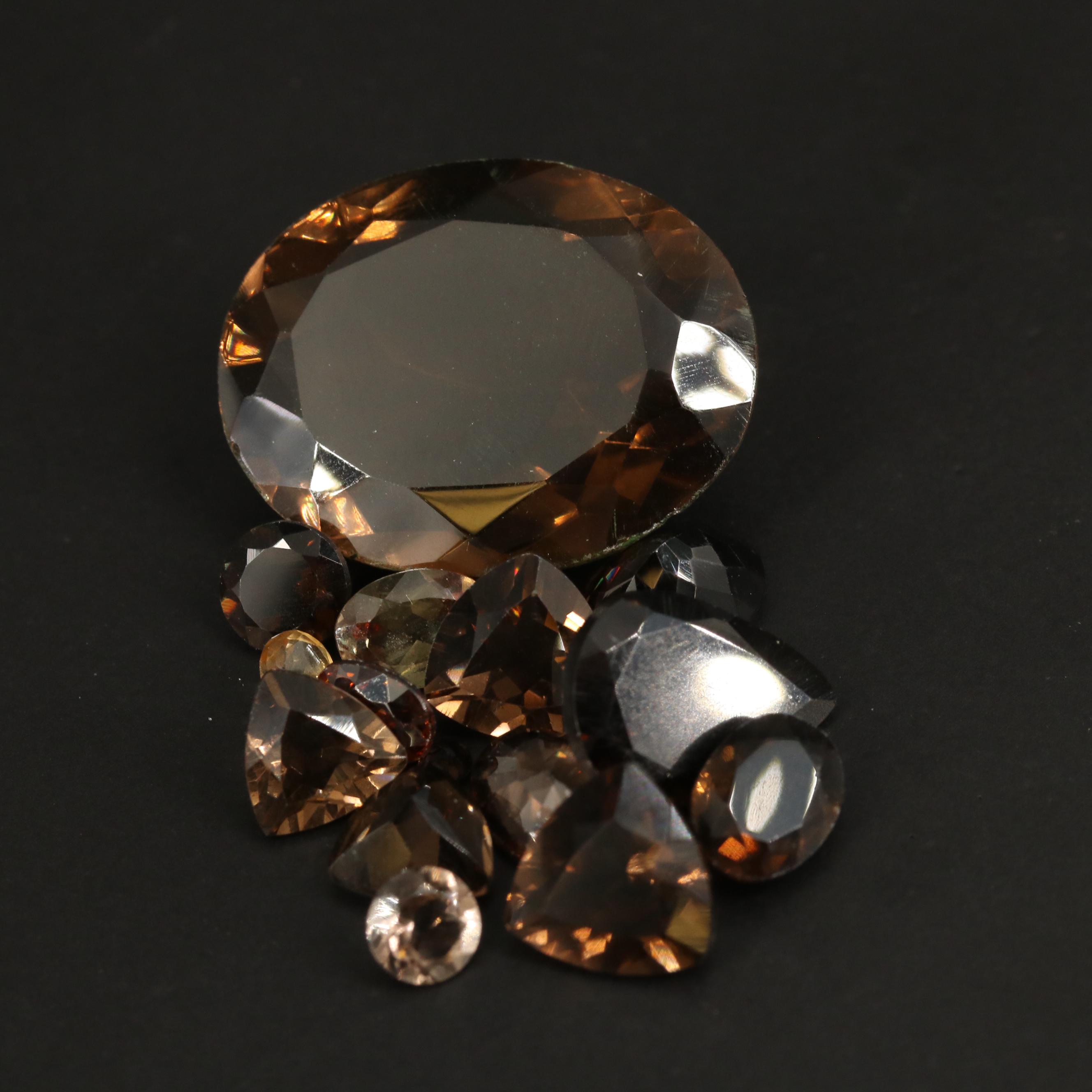 Loose 41.94 CTW Faceted Smoky Quartz and Andalusite