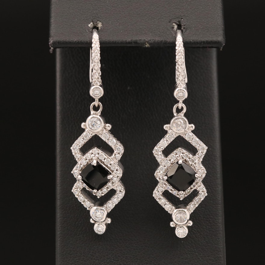 Judith Ripka Sterling Cubic Zirconia Dangle Earrings