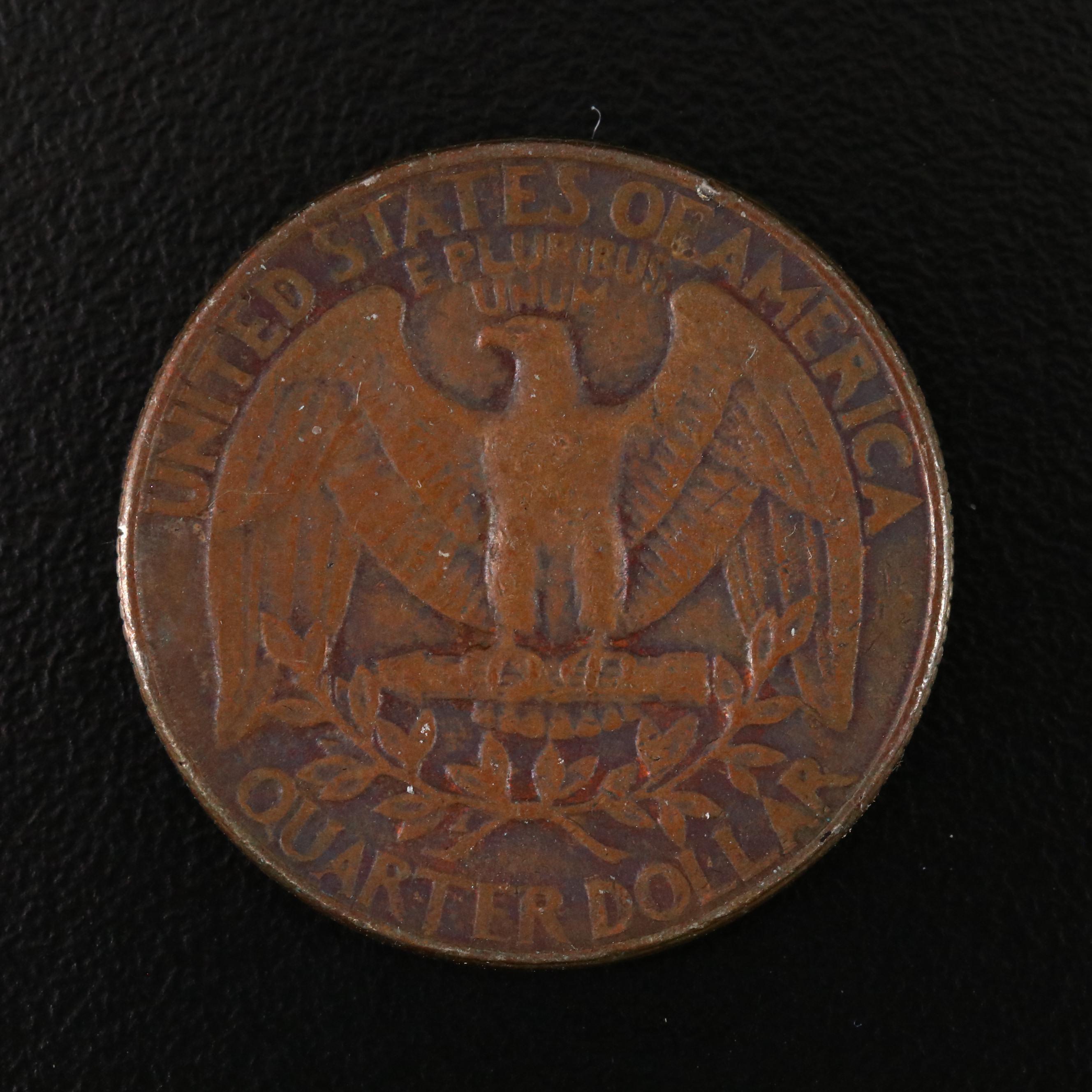 1988 Washington Quarter Copper Planchet Mis-Strike