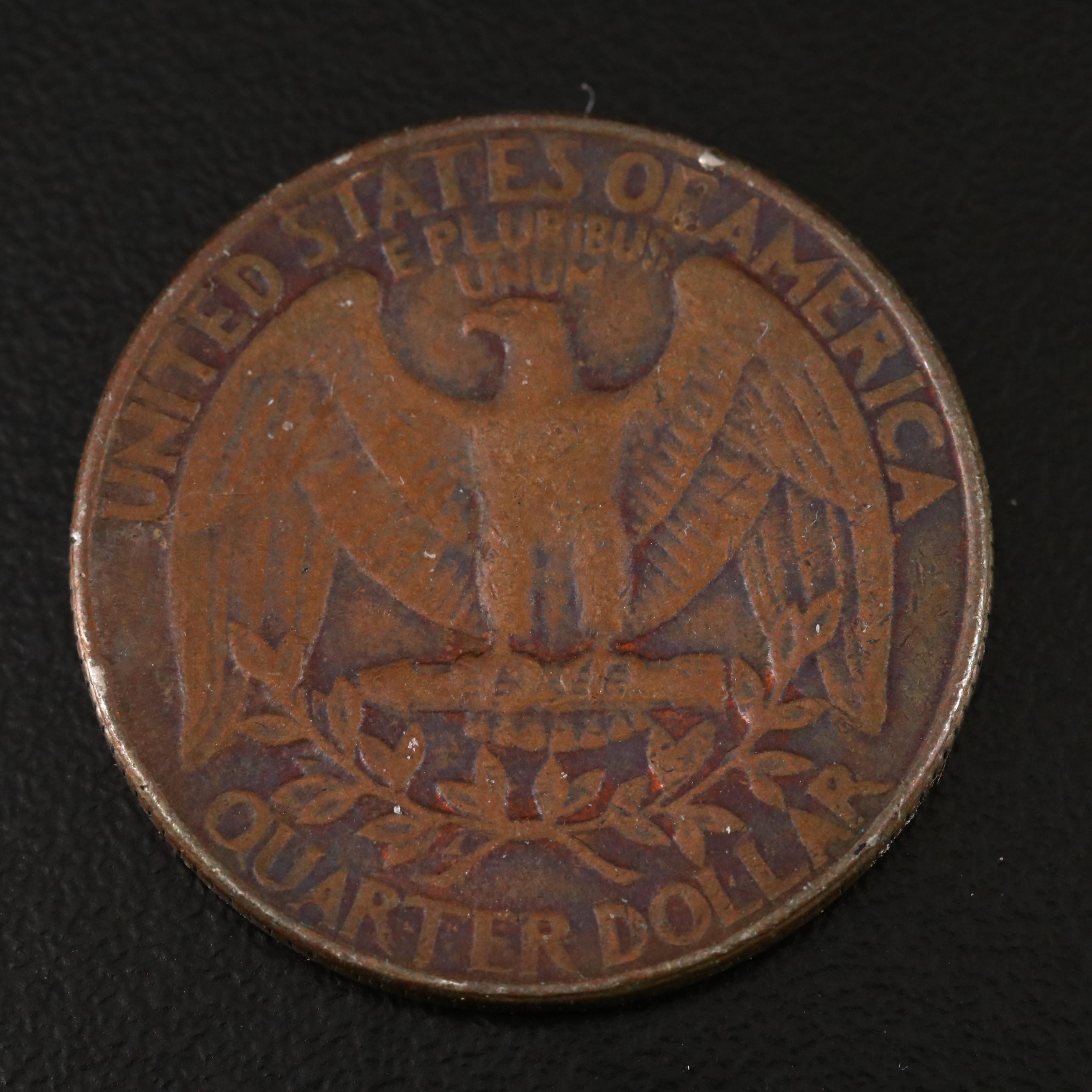 1988 Washington Quarter Copper Planchet Mis-Strike