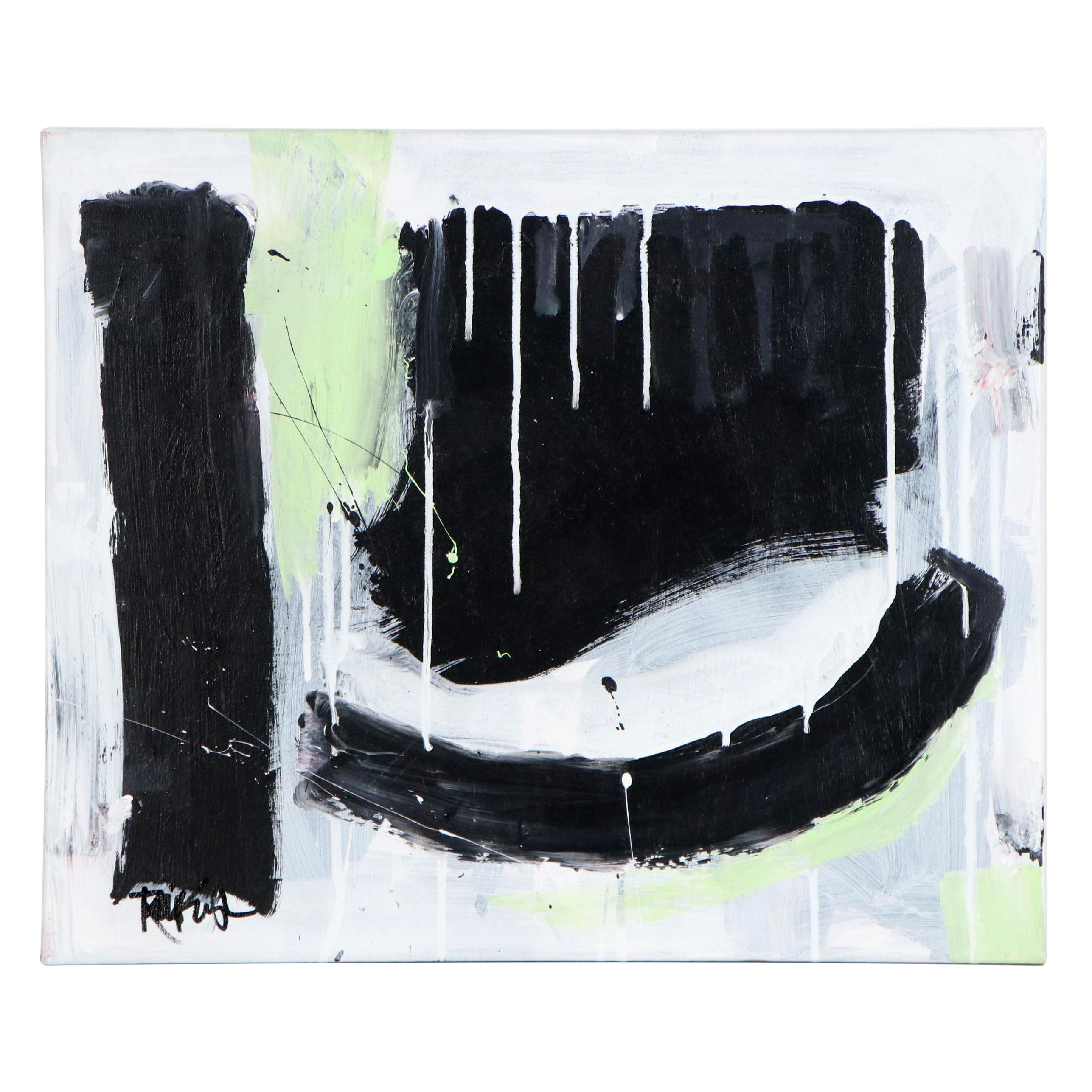 Robbie Kemper Acrylic Painting "Mint Green with Curve"