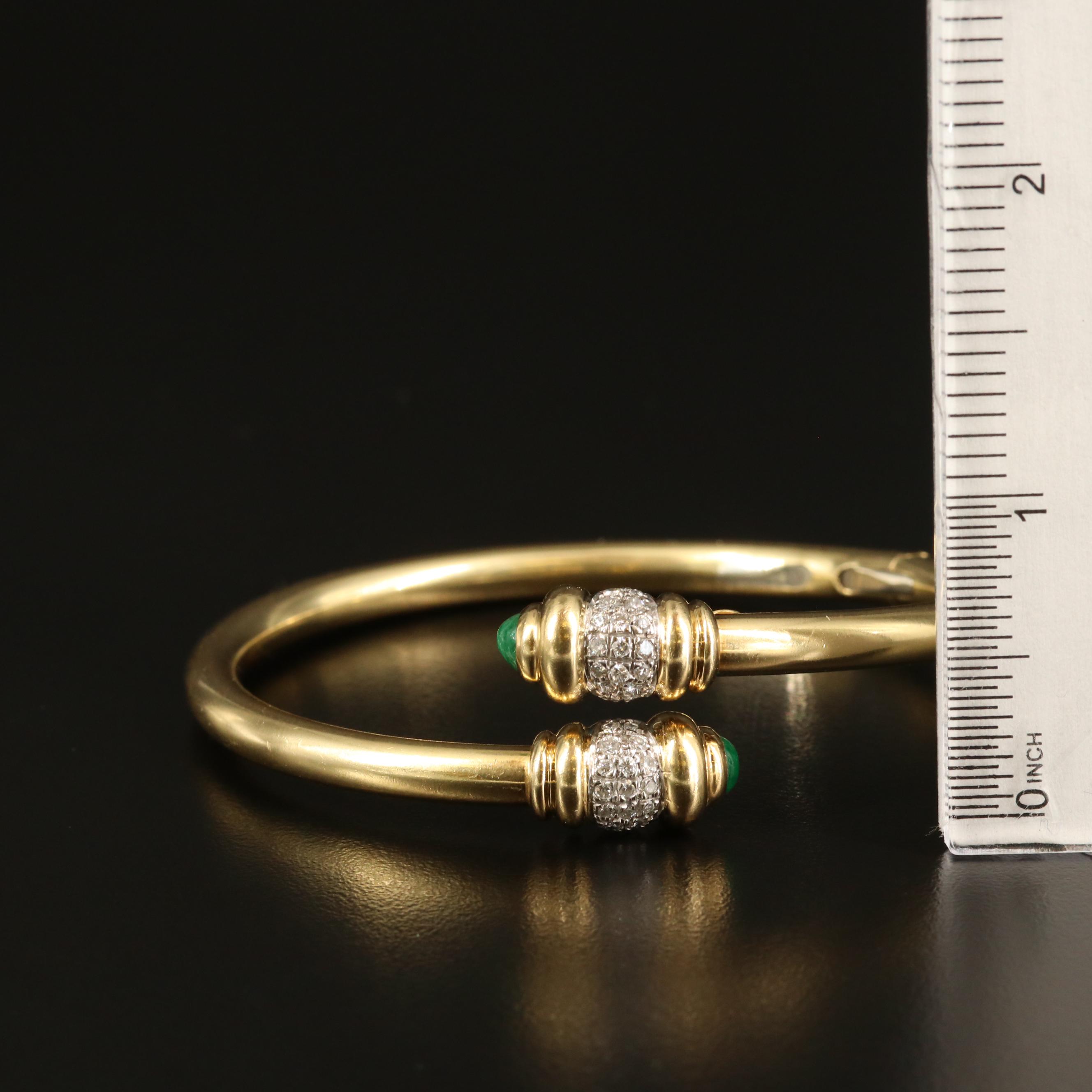 Chimento 18K Diamond and Emerald Bypass Hinged Bracelet
