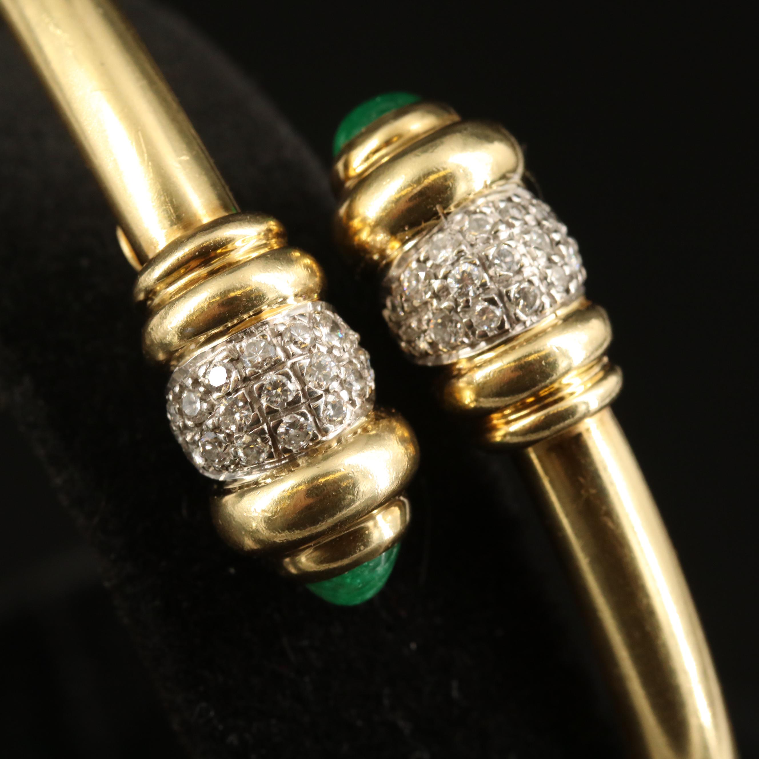 Chimento 18K Diamond and Emerald Bypass Hinged Bracelet