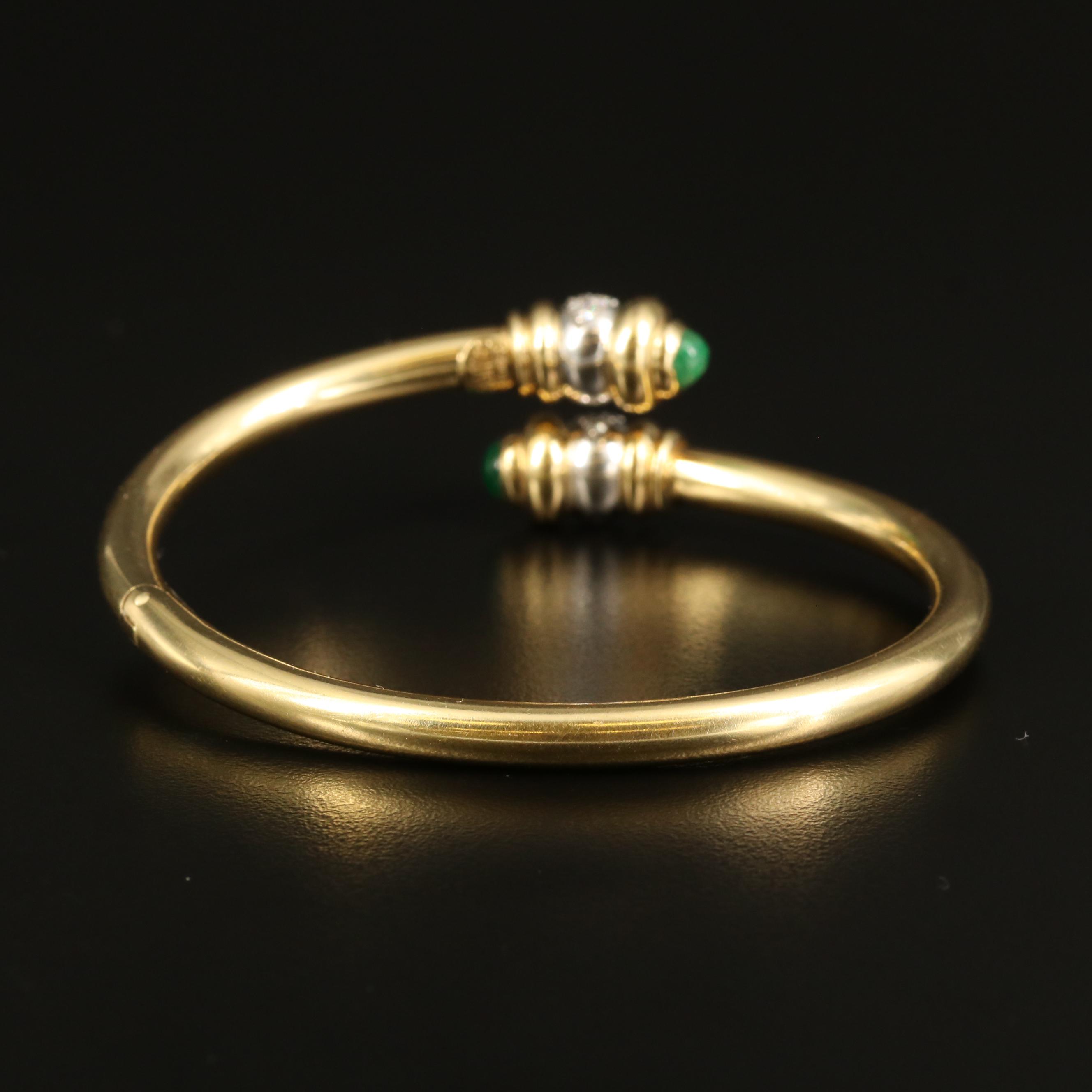 Chimento 18K Diamond and Emerald Bypass Hinged Bracelet