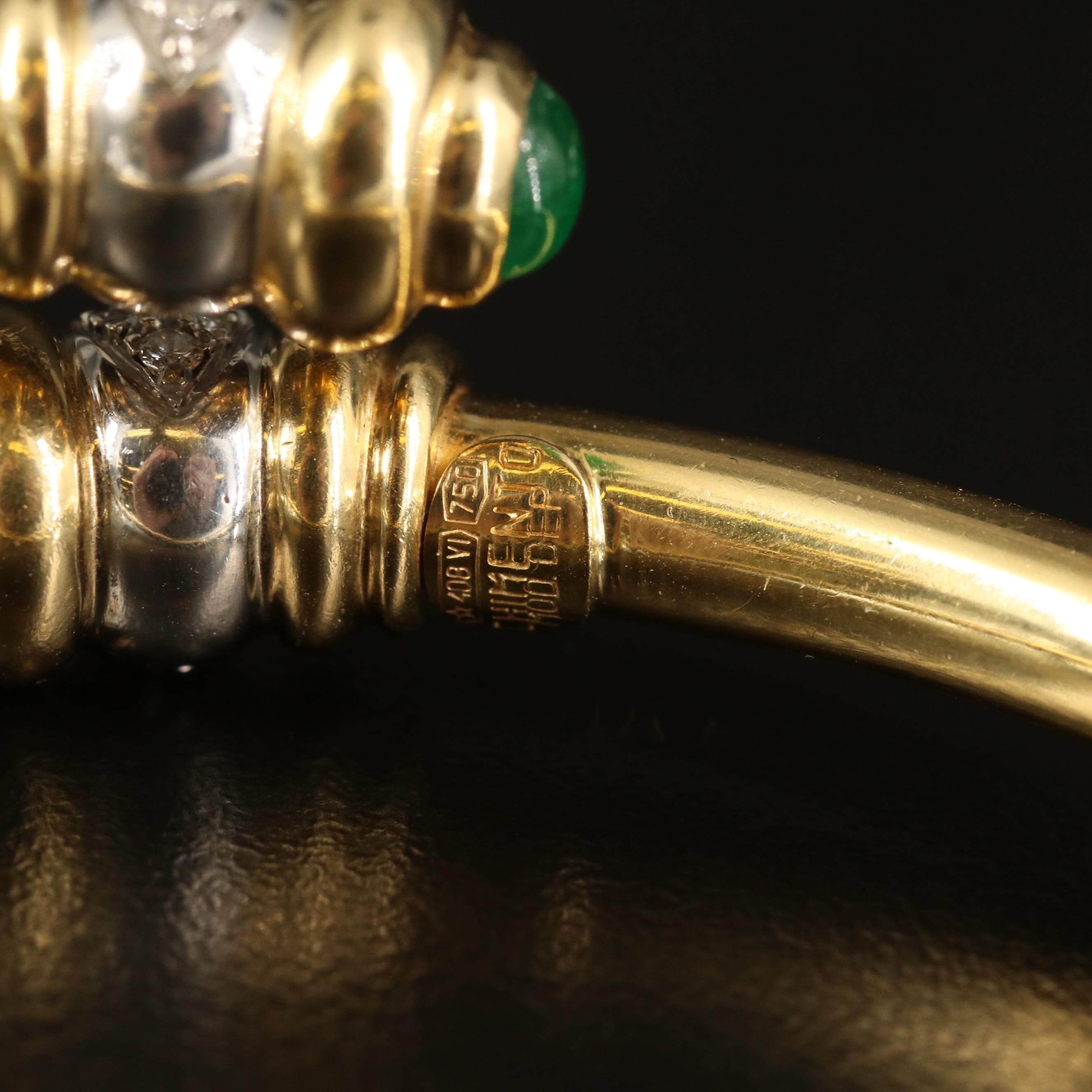 Chimento 18K Diamond and Emerald Bypass Hinged Bracelet