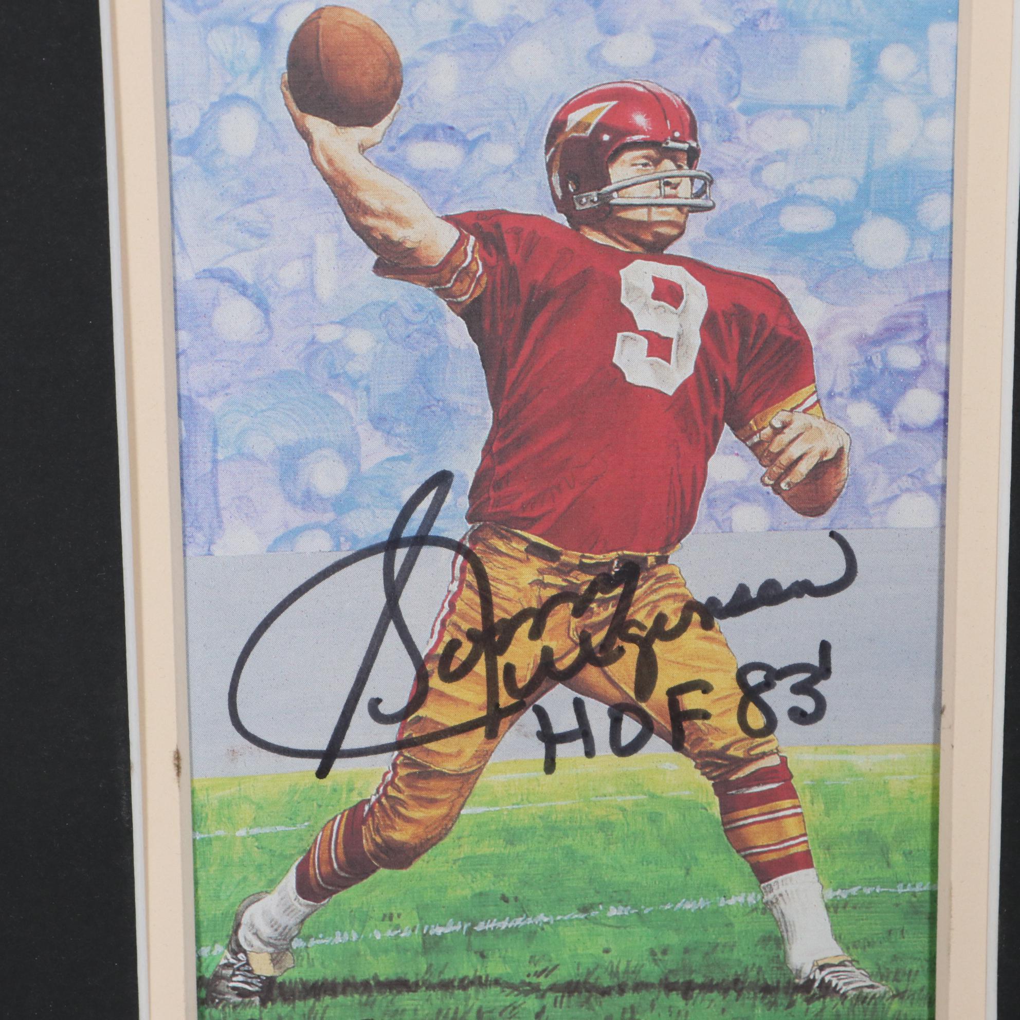 Sonny Jurgensen Autographed Illustration and Photograph