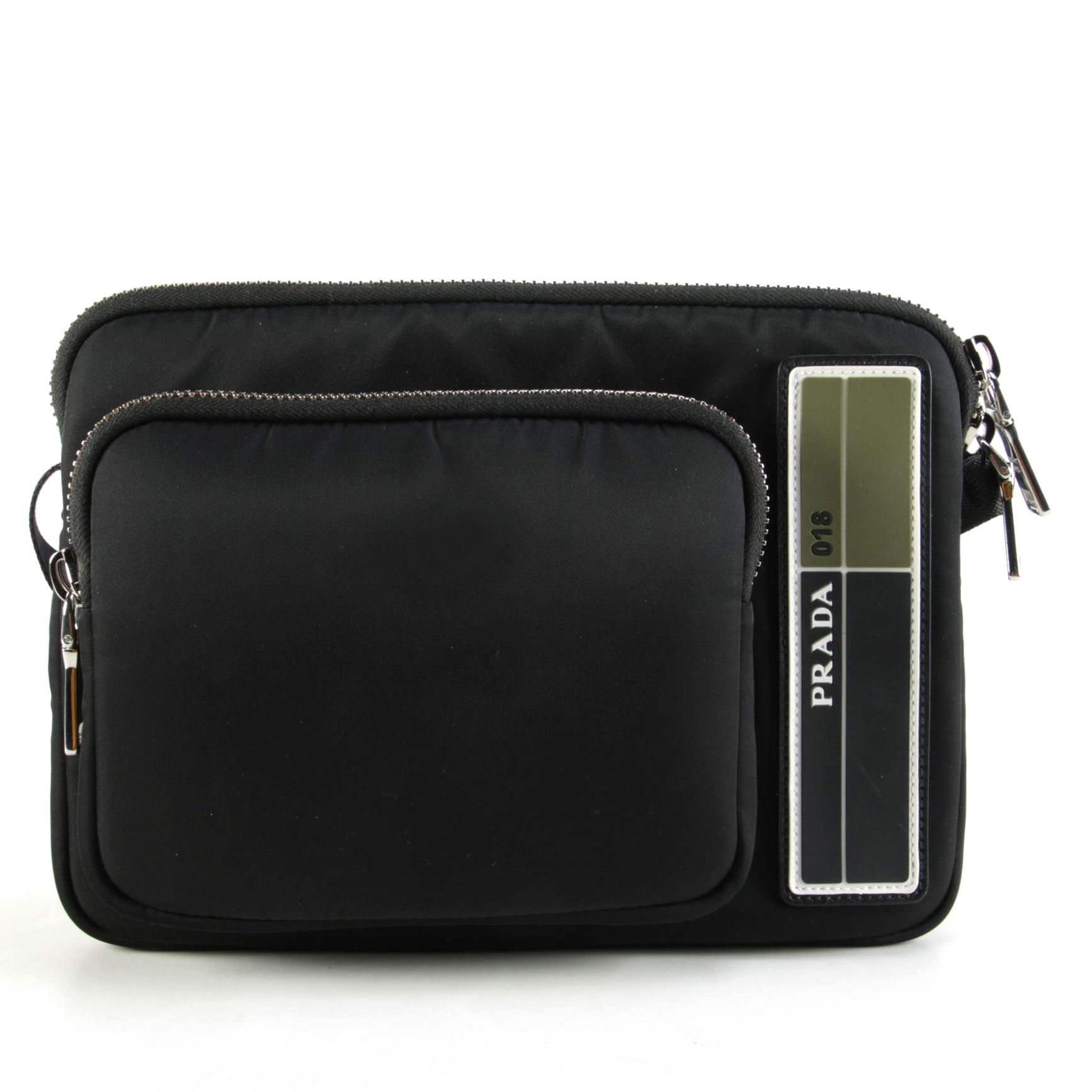 Prada Logo Black Nylon Messenger Bag