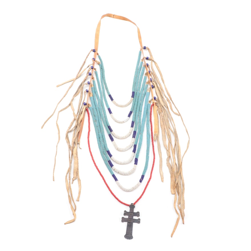 Northern Plains Style (Crow Type) Loop Necklace with Missouri Trade Cross