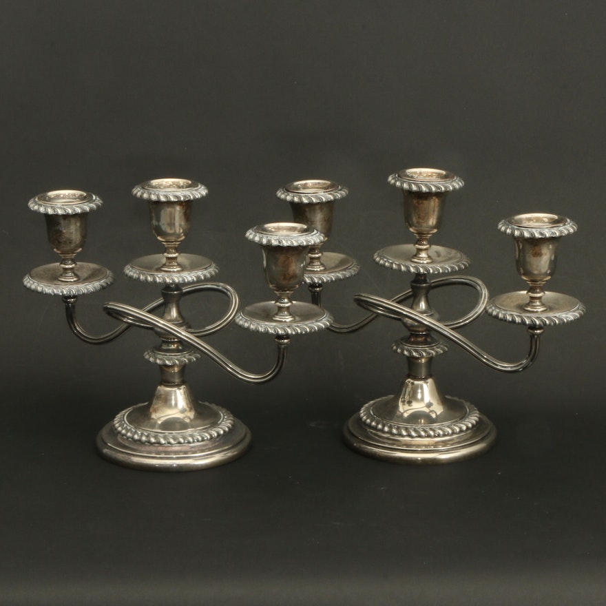 Friedman Silver Plate Candelabras, Early to Mid 20th Century