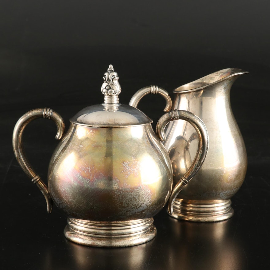 International Silver "Royal Danish" Sterling Silver Creamer and Sugar Bowl