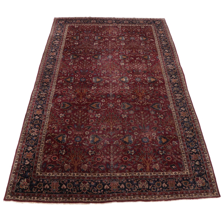 8'10 x 14'7 Hand-Knotted Persian Tabriz Room Size Rug, Early 20th Century