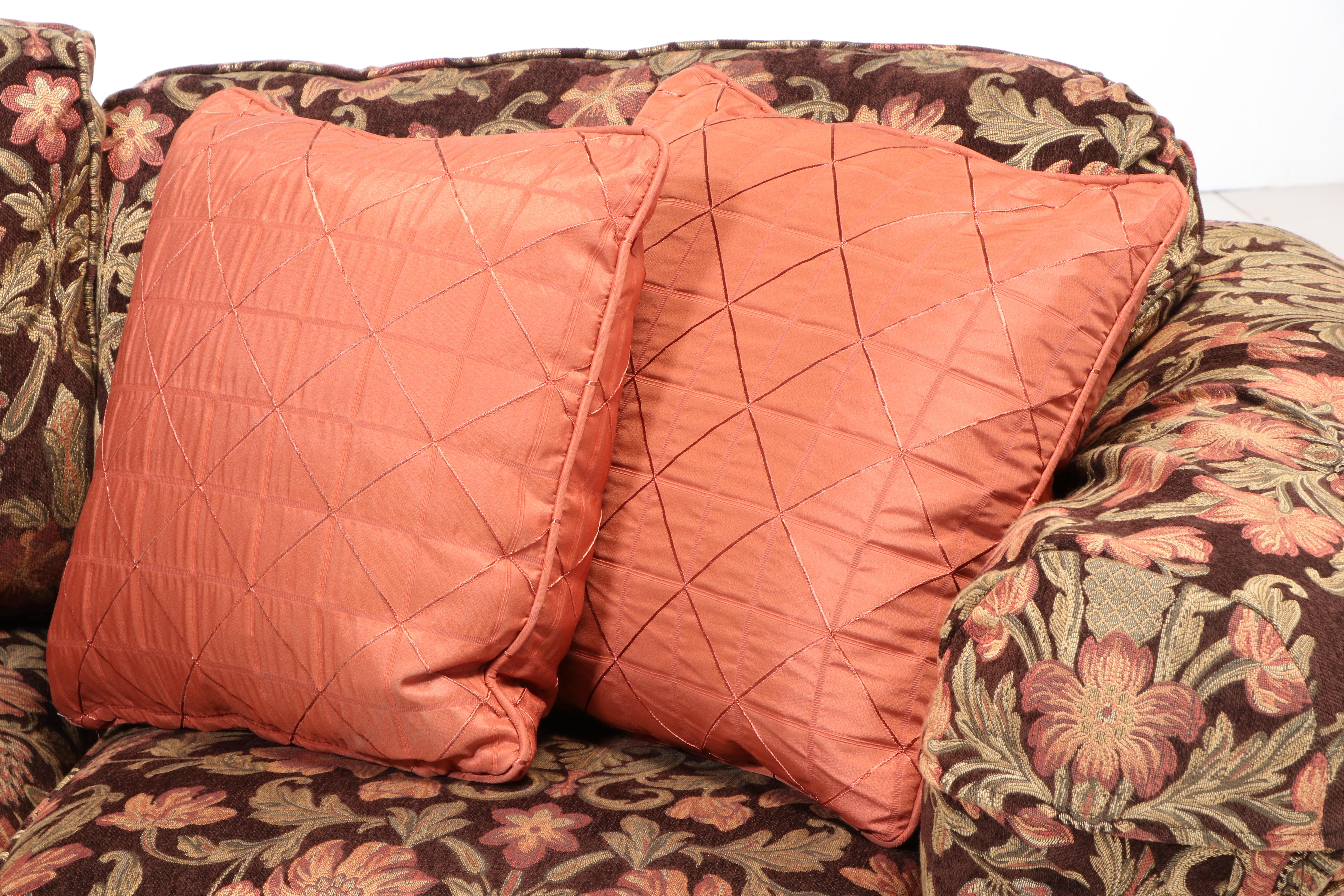 Temple Inc. Upholstered Sofa in Floral Tapestry, Late 20th Century