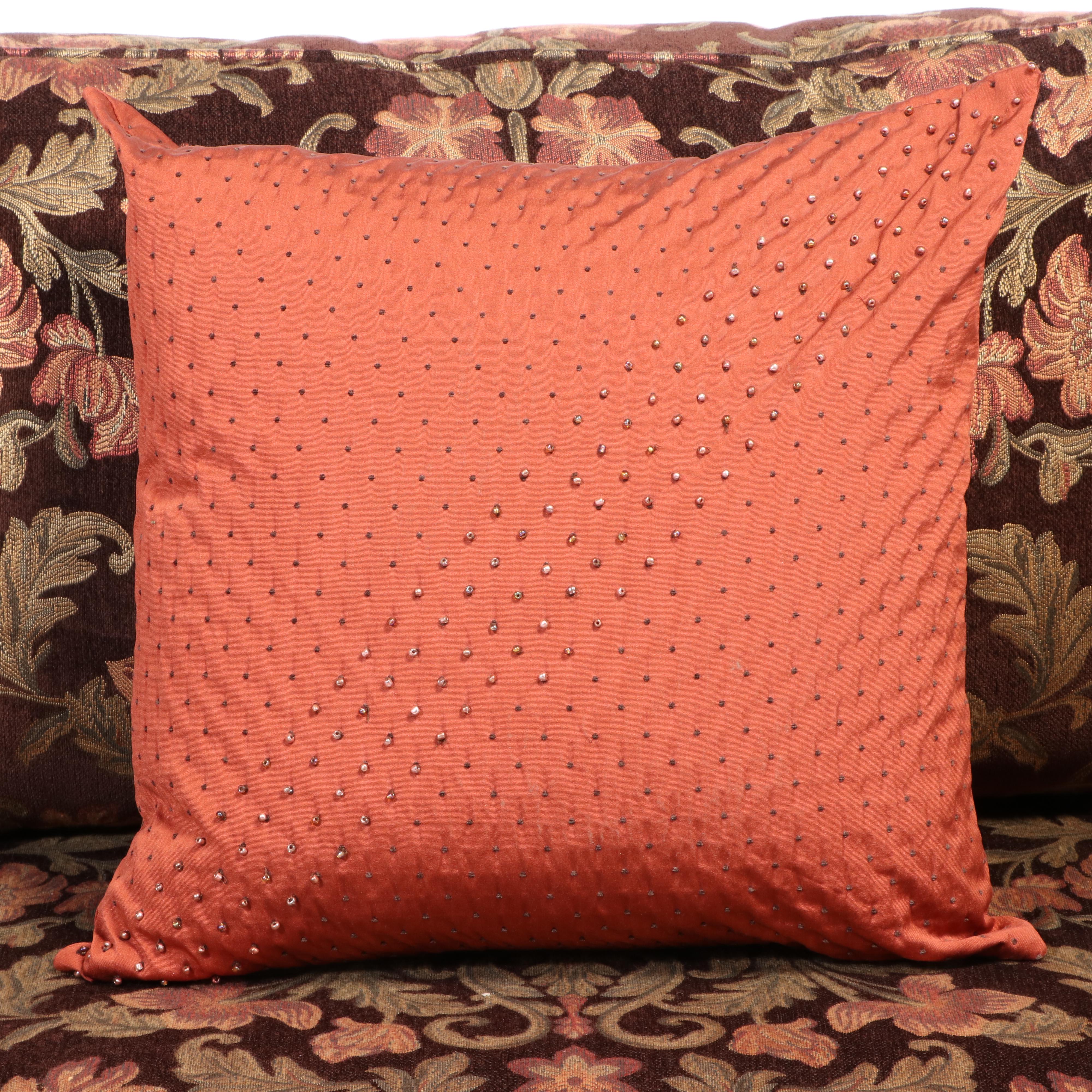 Temple Inc. Upholstered Sofa in Floral Tapestry, Late 20th Century