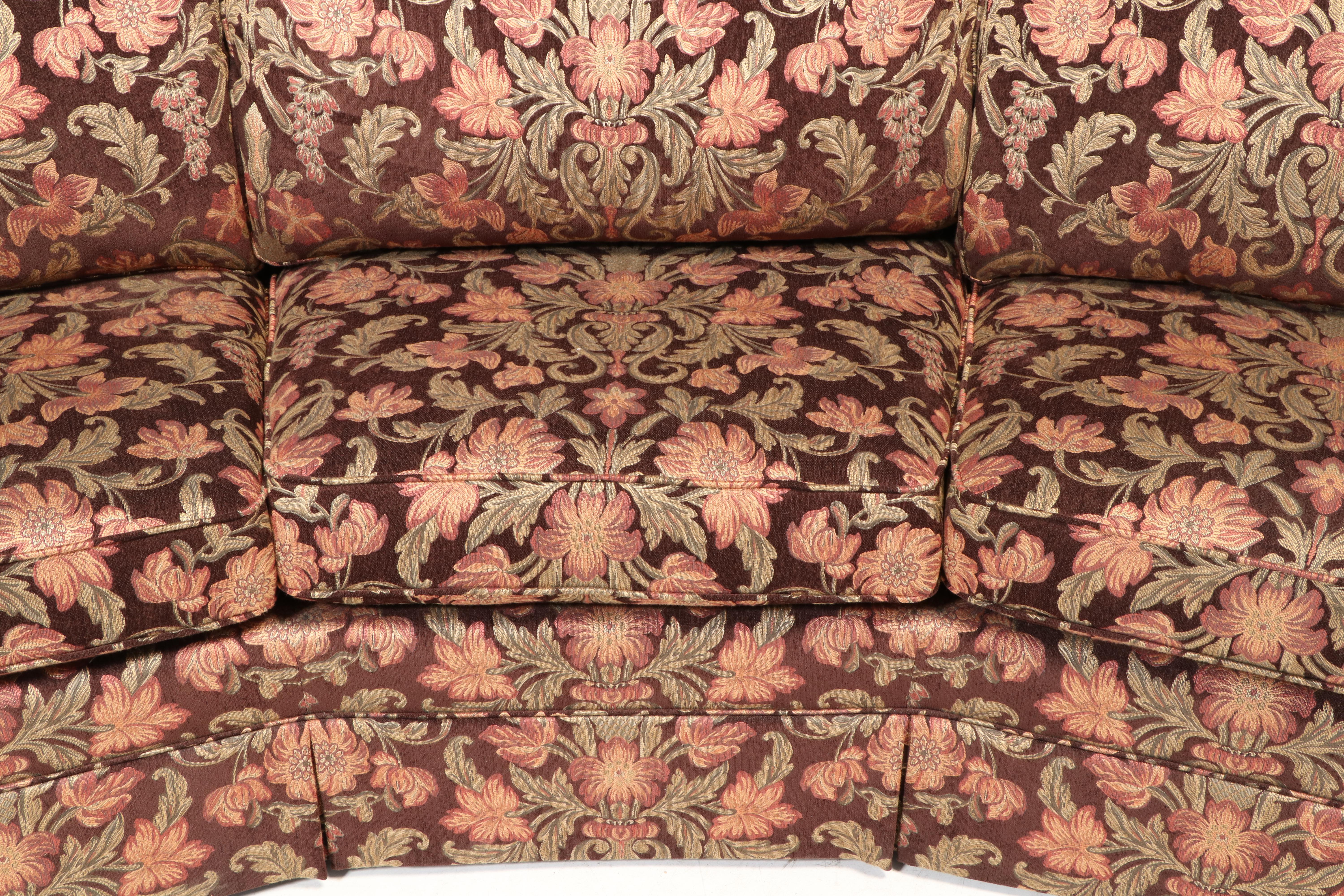 Temple Inc. Upholstered Sofa in Floral Tapestry, Late 20th Century
