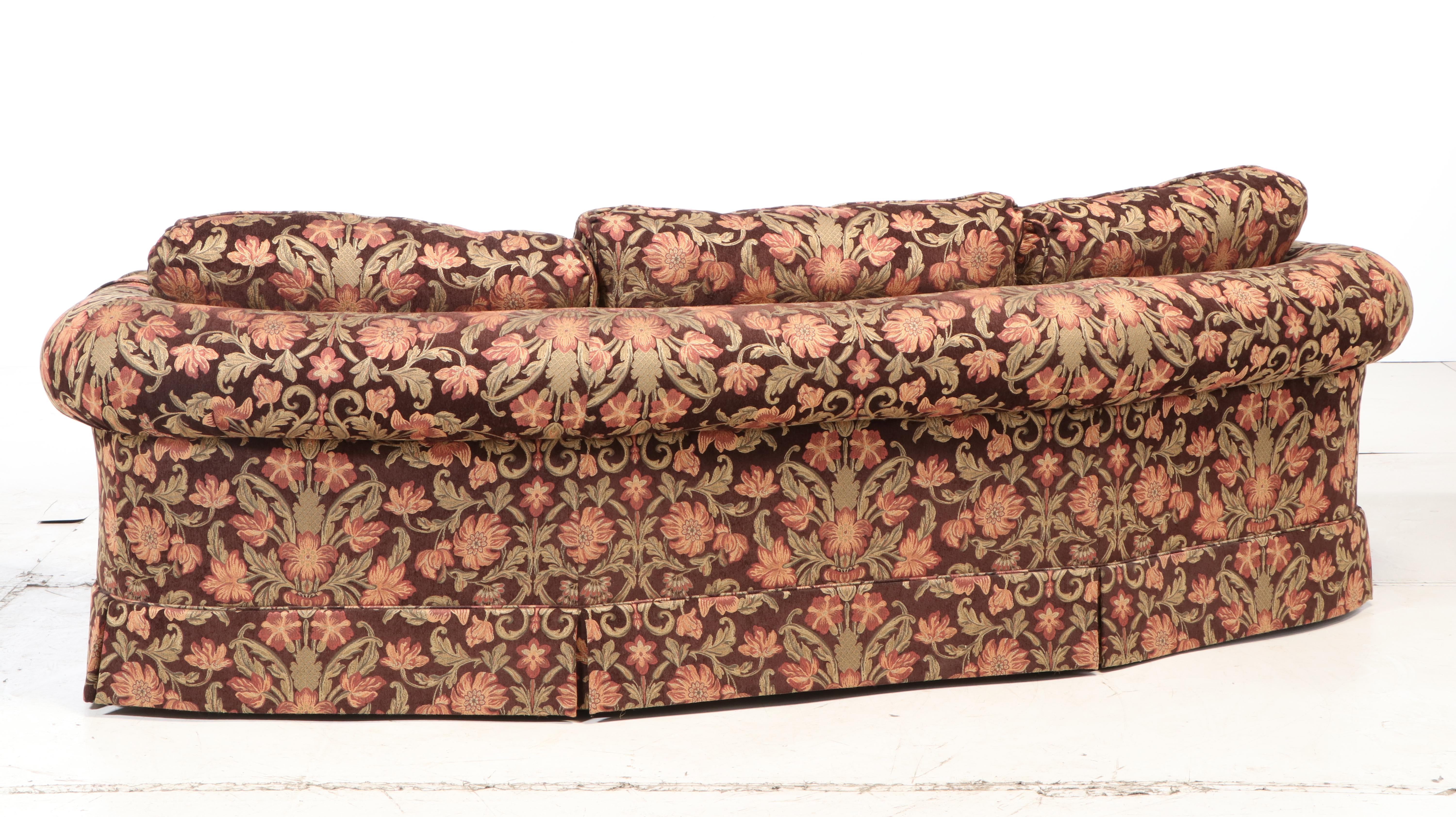 Temple Inc. Upholstered Sofa in Floral Tapestry, Late 20th Century