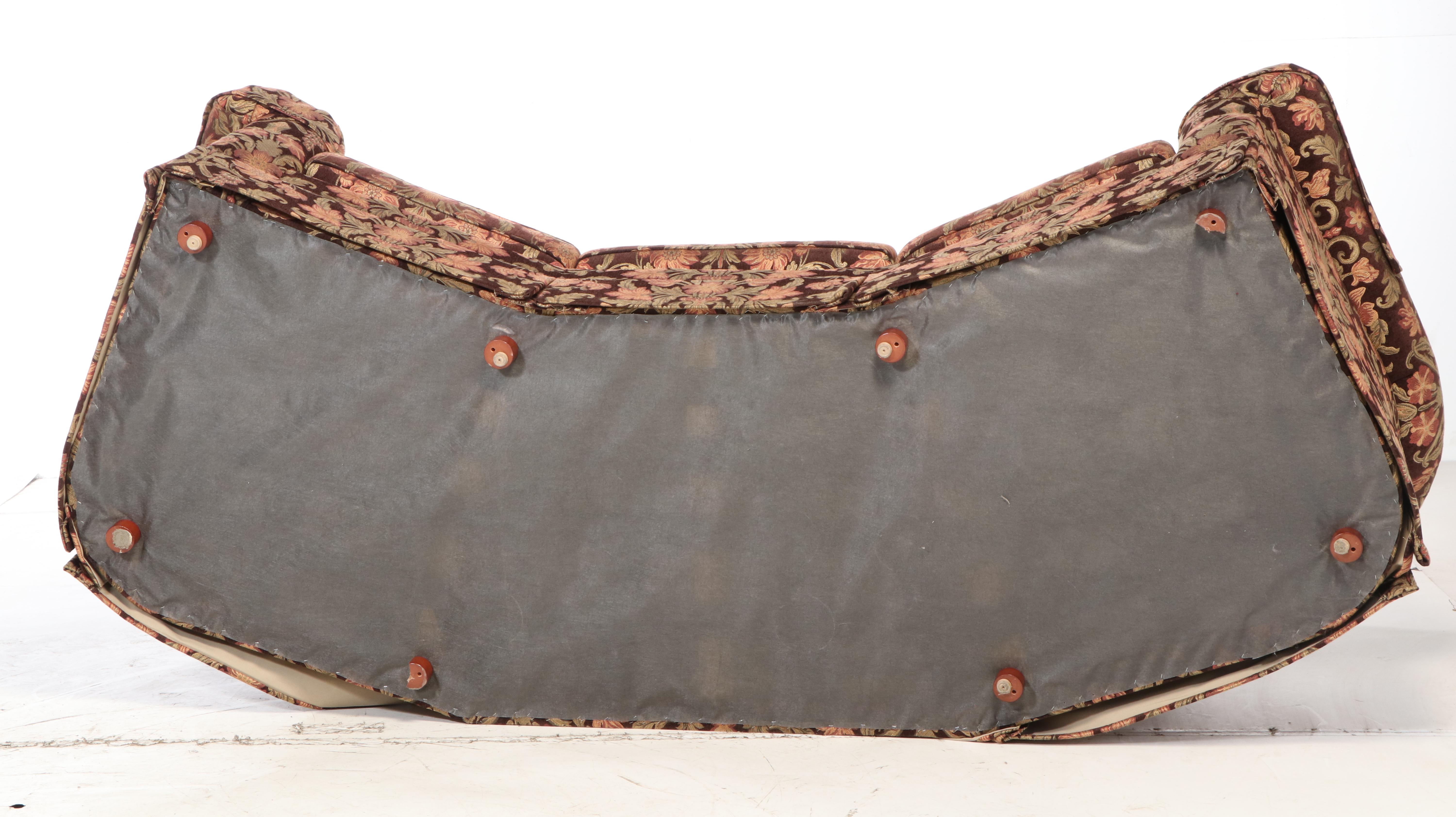 Temple Inc. Upholstered Sofa in Floral Tapestry, Late 20th Century