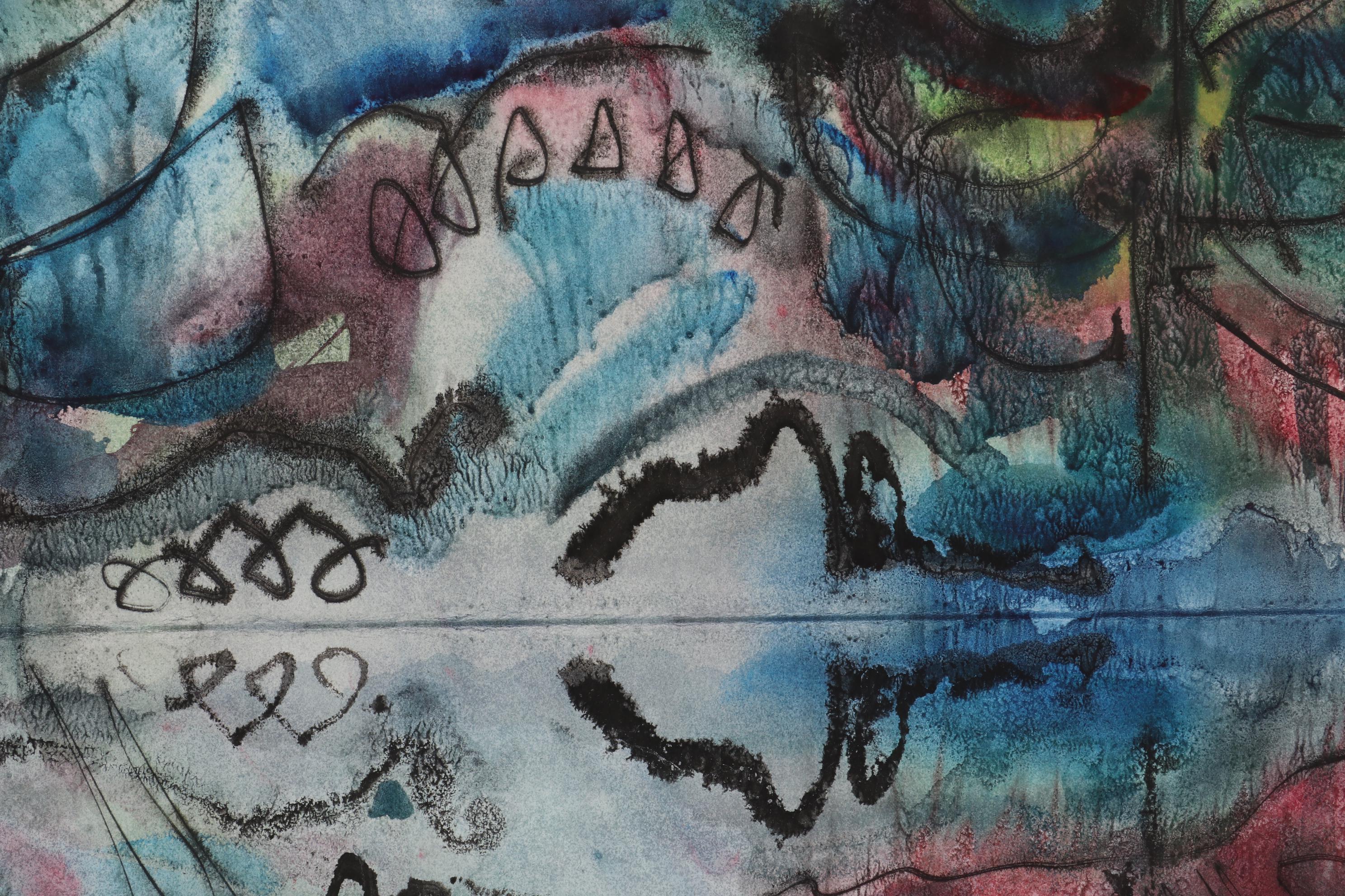 Jack Meanwell Abstract Watercolor Painting, 1979