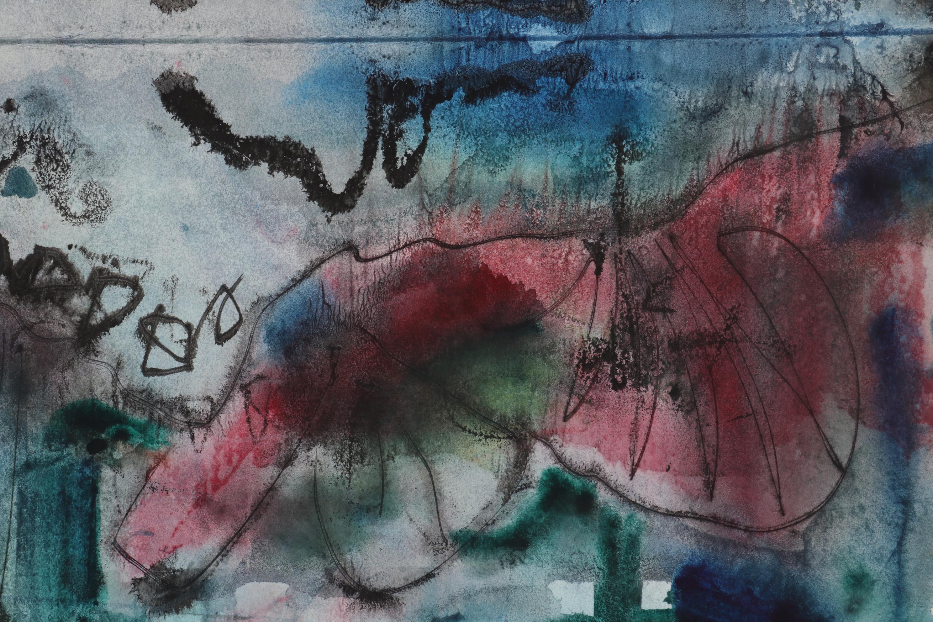 Jack Meanwell Abstract Watercolor Painting, 1979