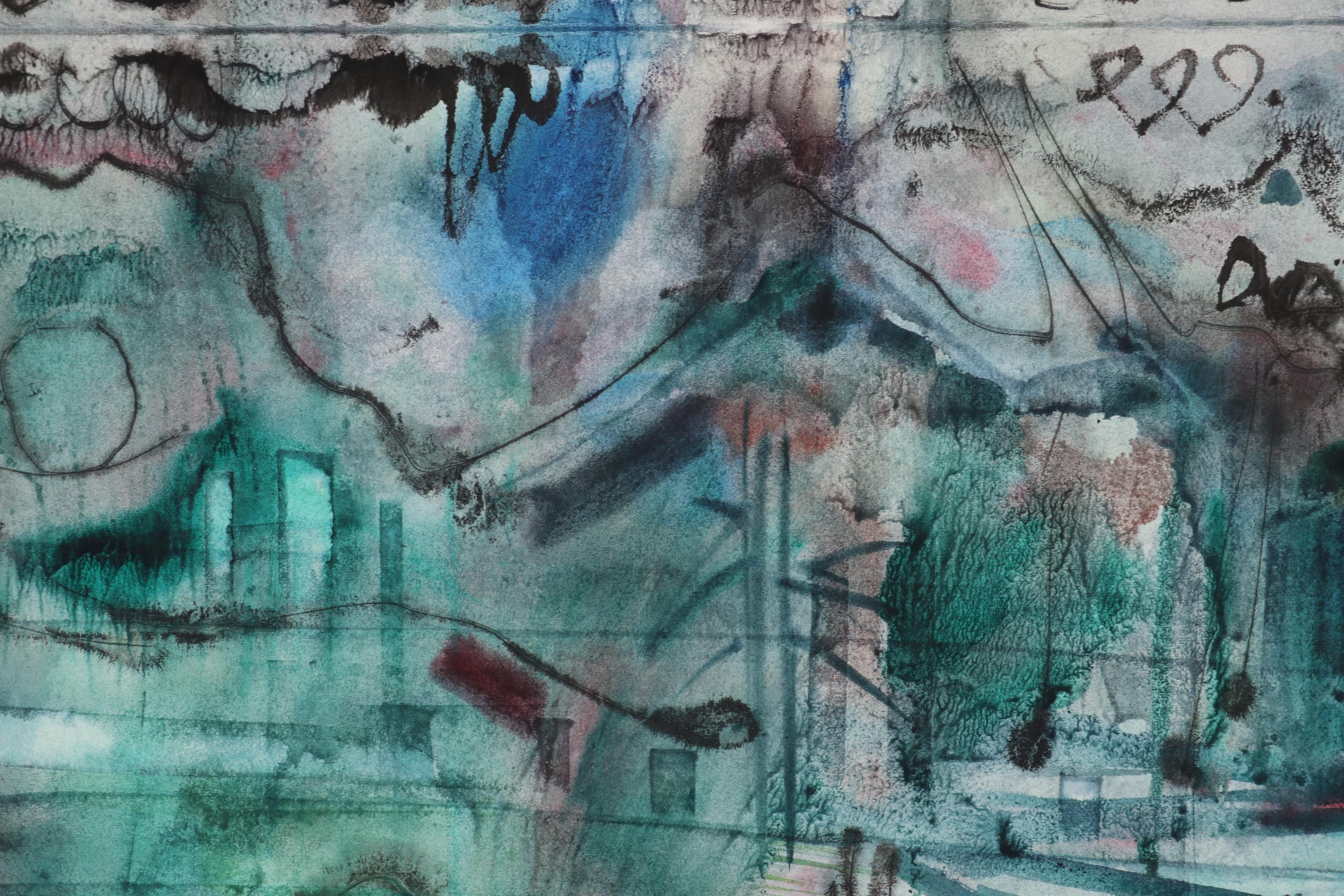 Jack Meanwell Abstract Watercolor Painting, 1979