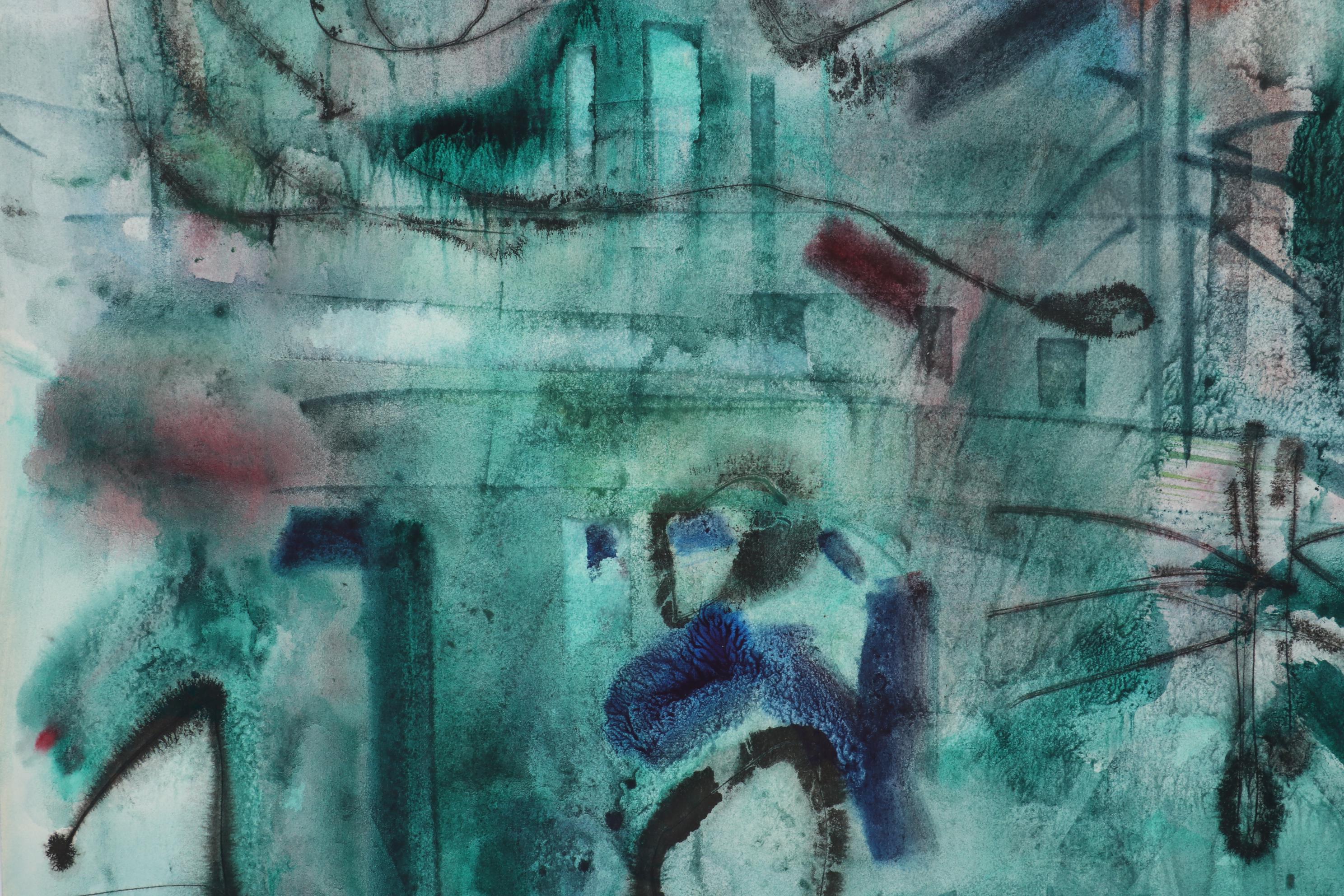 Jack Meanwell Abstract Watercolor Painting, 1979