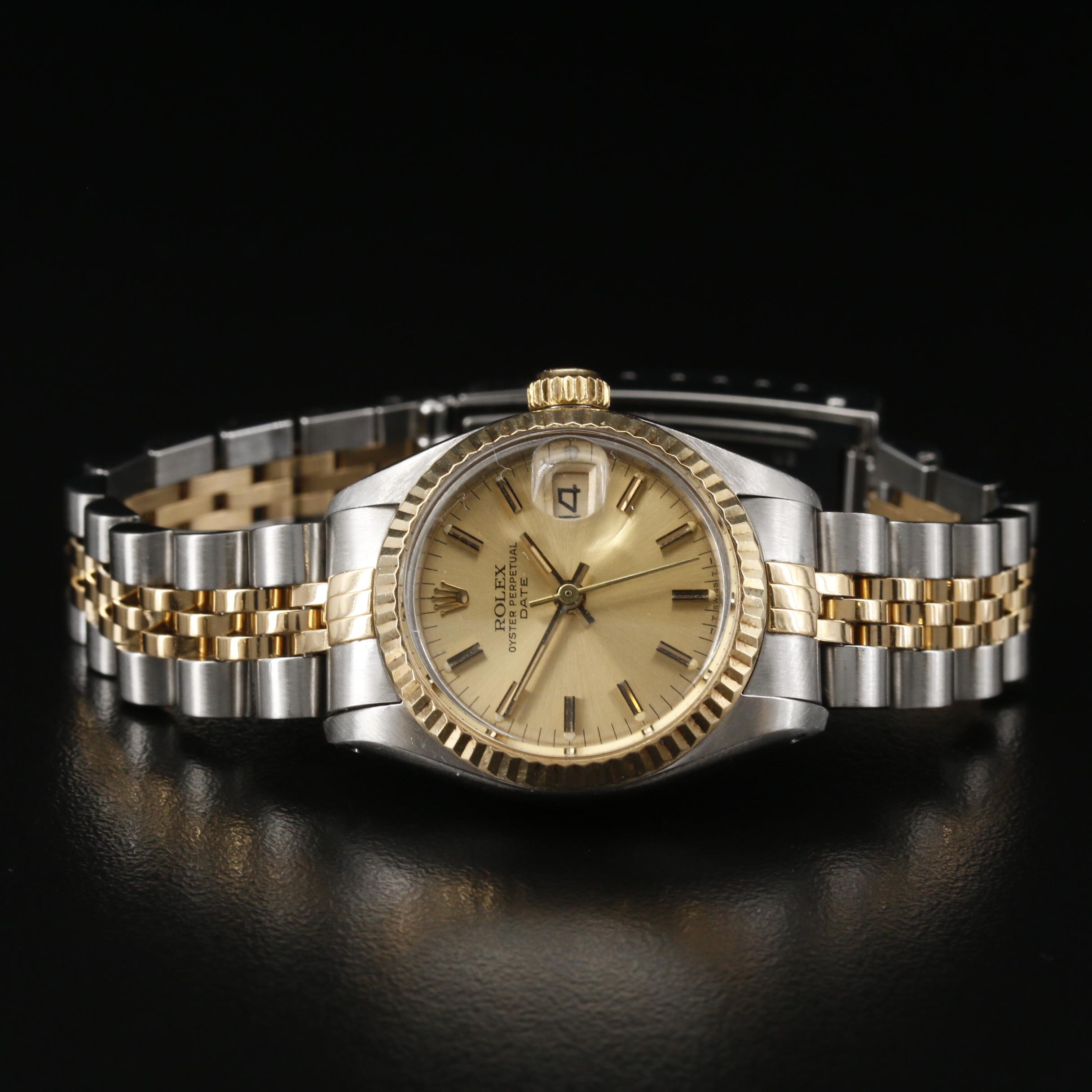 1983 Rolex Oyster Perpetual Date 18K Gold and Stainless Steel Watch