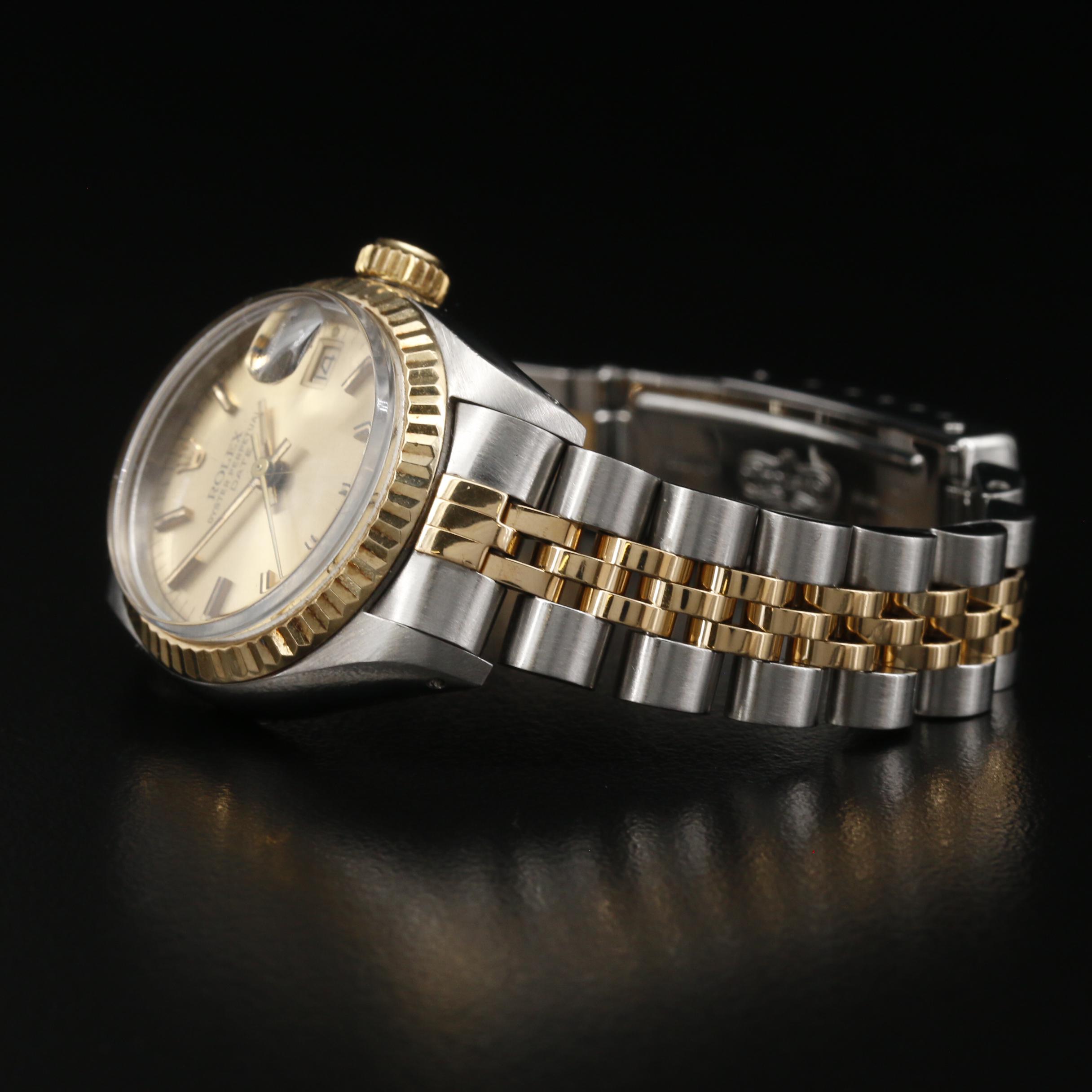 1983 Rolex Oyster Perpetual Date 18K Gold and Stainless Steel Watch