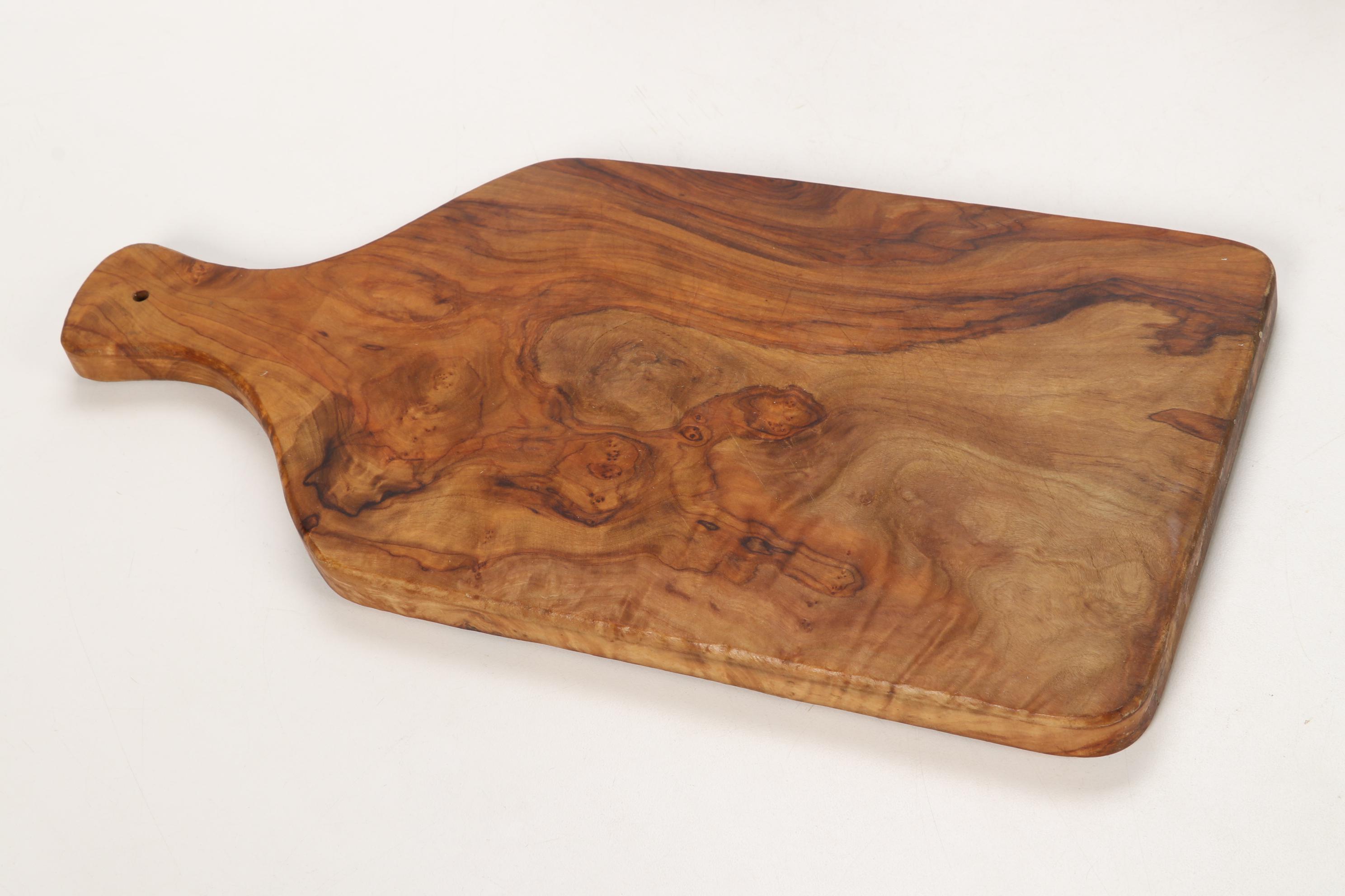 Bernard Olivewood Cheese Board with Cutting Board and Wine Glasses
