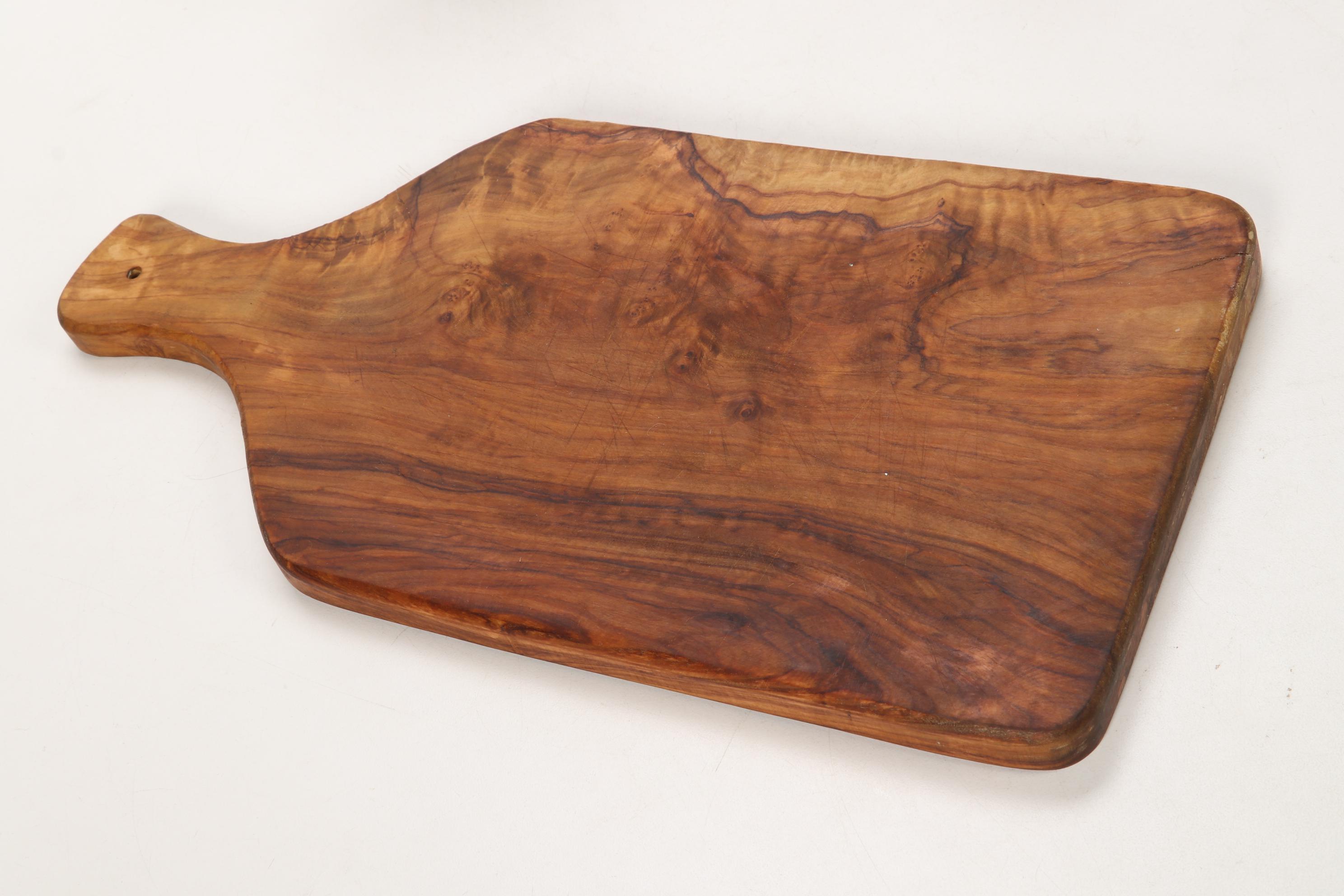 Bernard Olivewood Cheese Board with Cutting Board and Wine Glasses