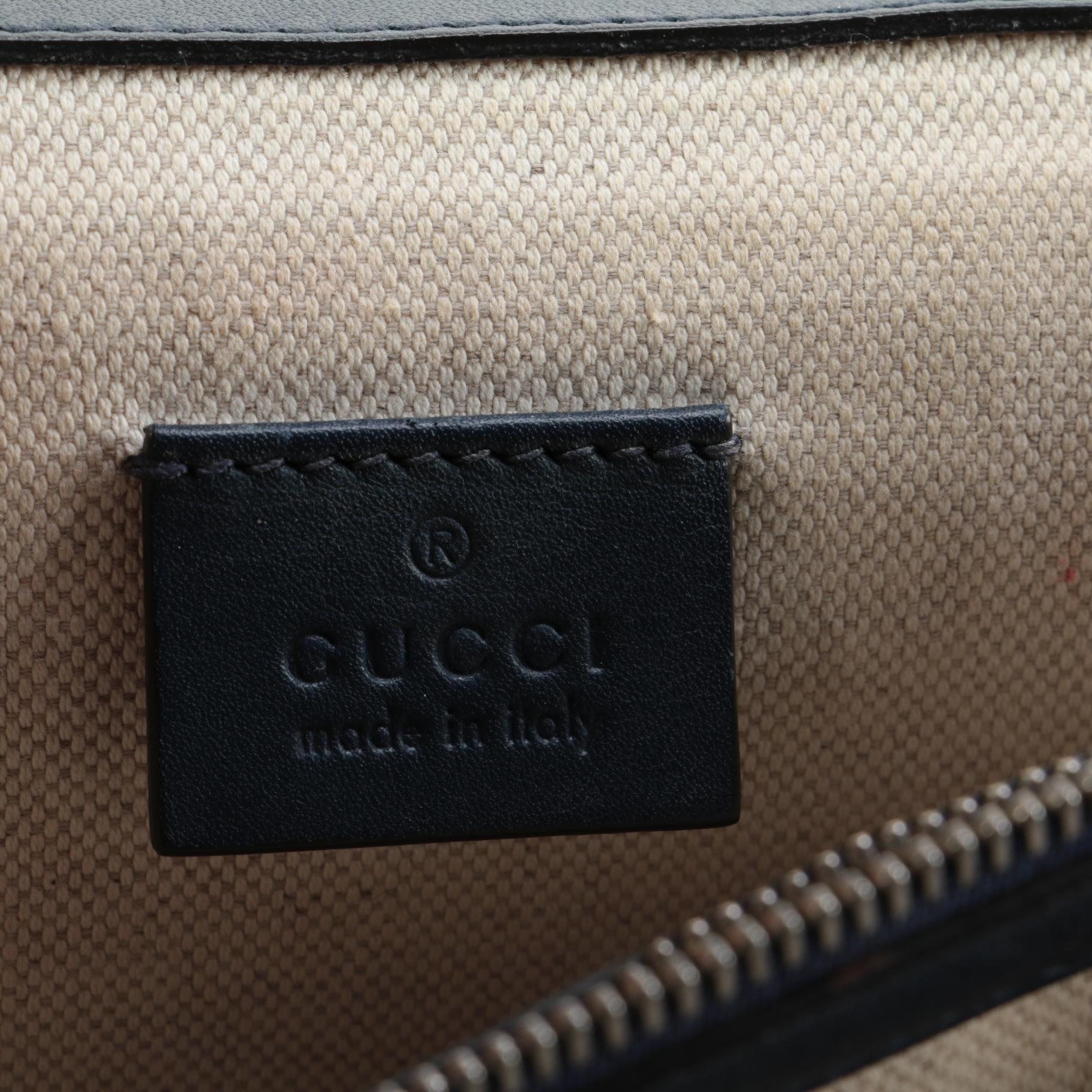 Gucci Dionysus Bag in Red, Ecru, and Navy Leather with Embellished Bee Appliqué