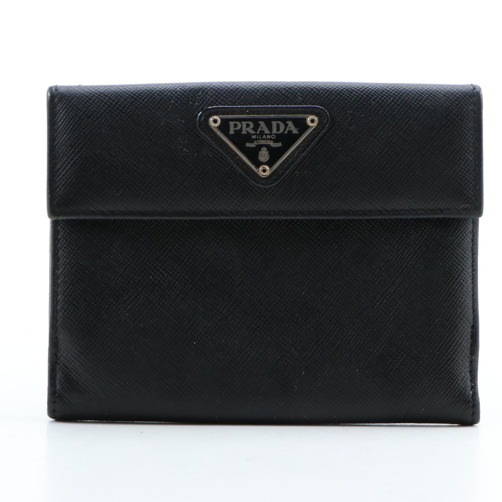 Prada Black Saffiano Leather Bifold Wallet