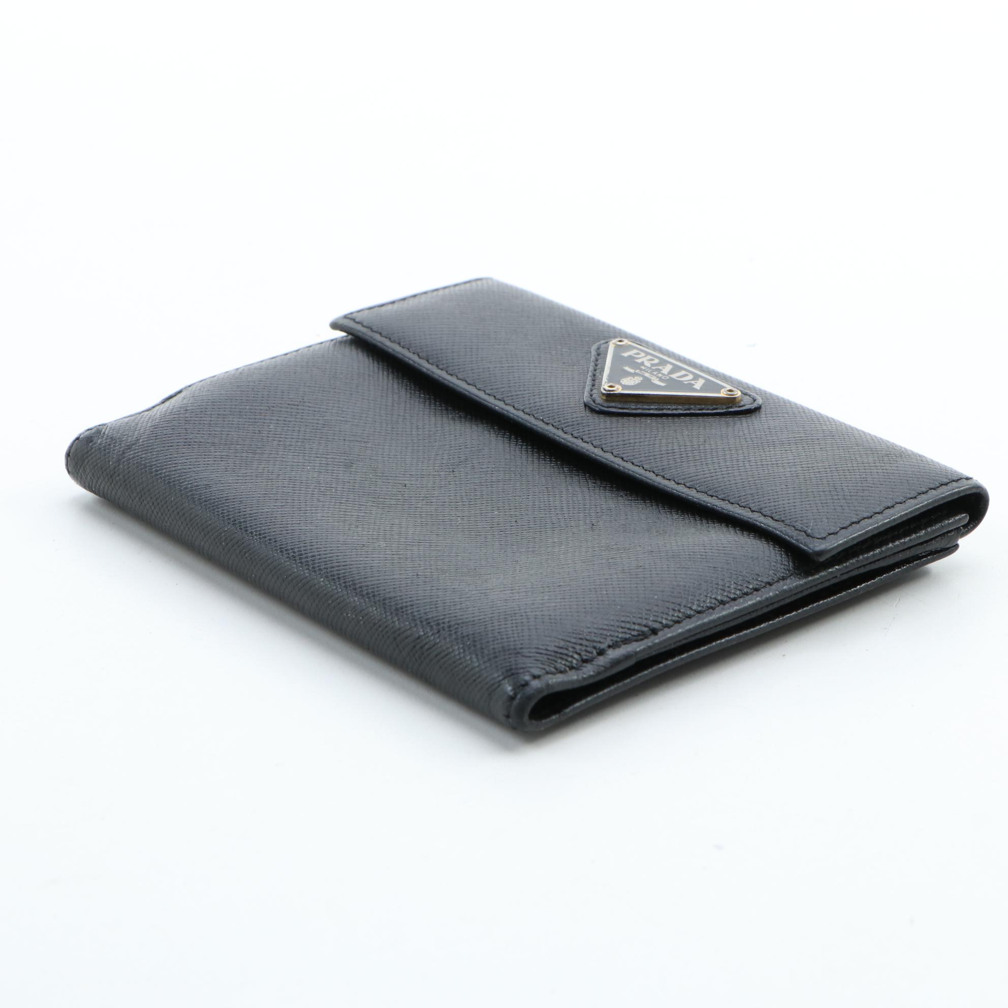Prada Black Saffiano Leather Bifold Wallet