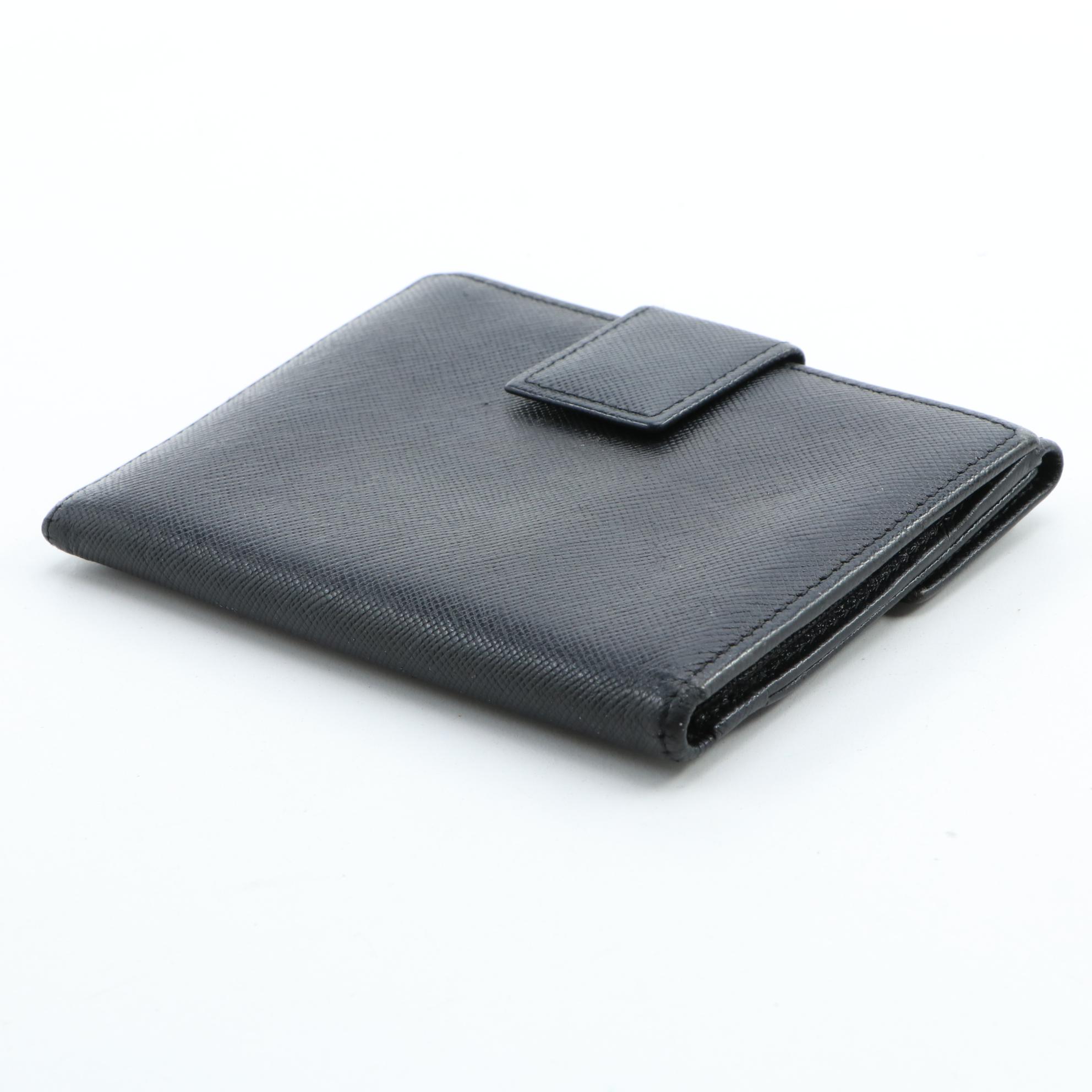 Prada Black Saffiano Leather Bifold Wallet