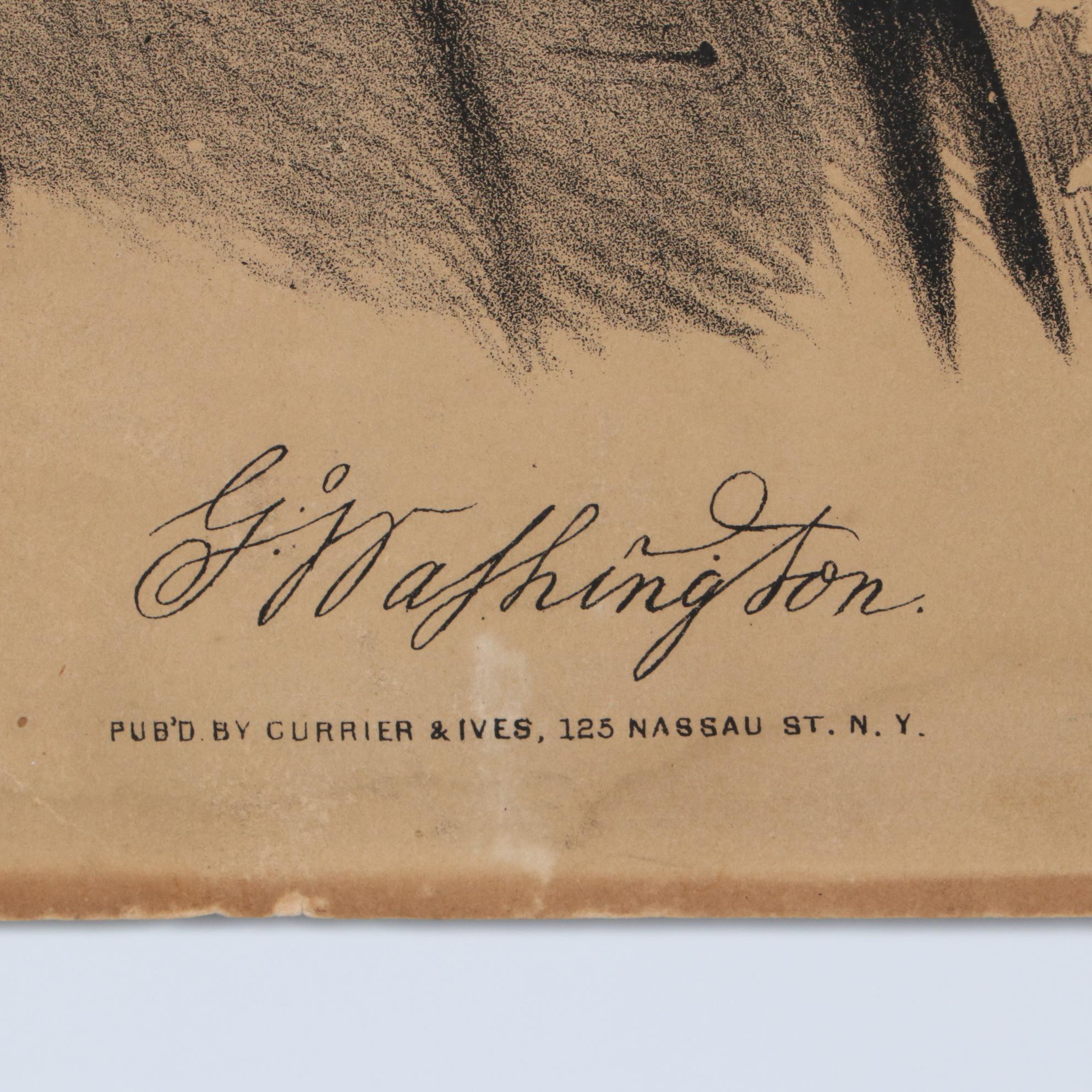 Currier & Ives Lithograph "George Washington," 19th Century