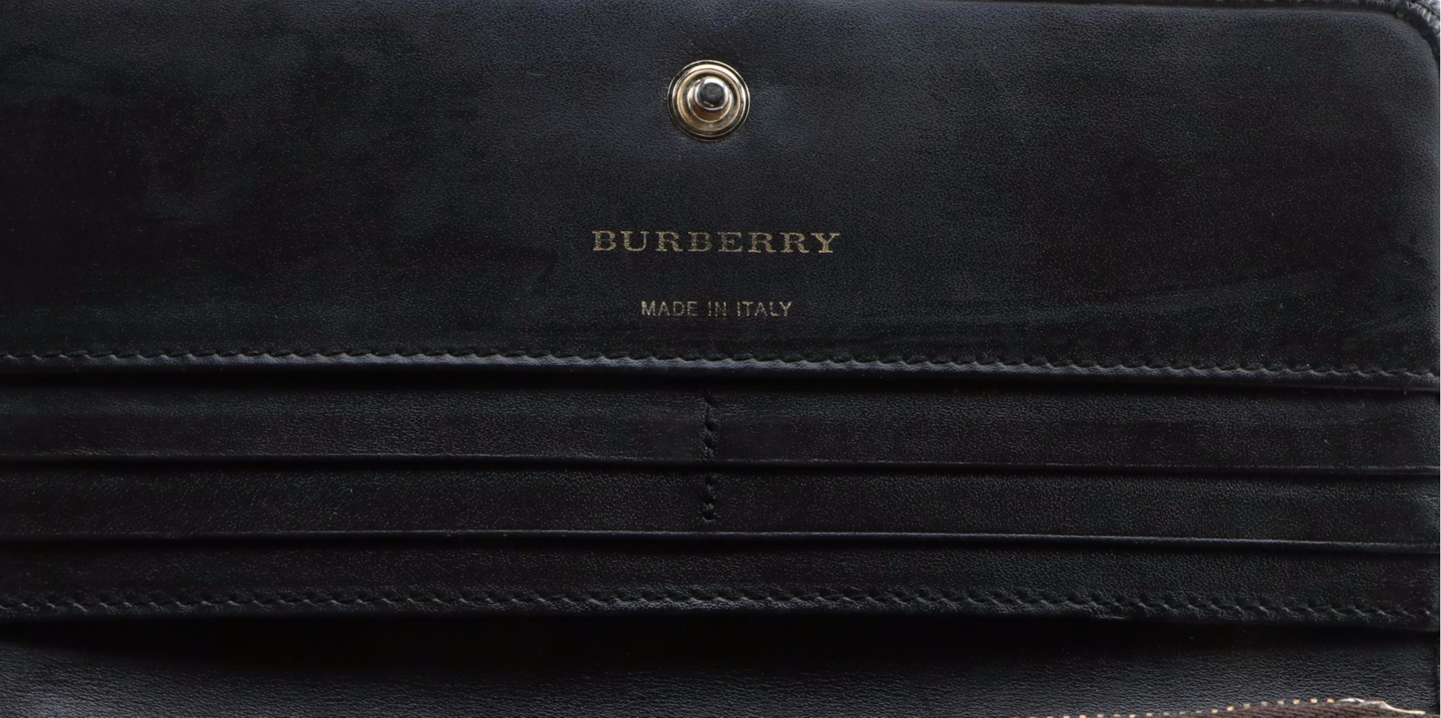 Burberry "Haymarket Check" Bifold Wallet in Coated Canvas and Leather