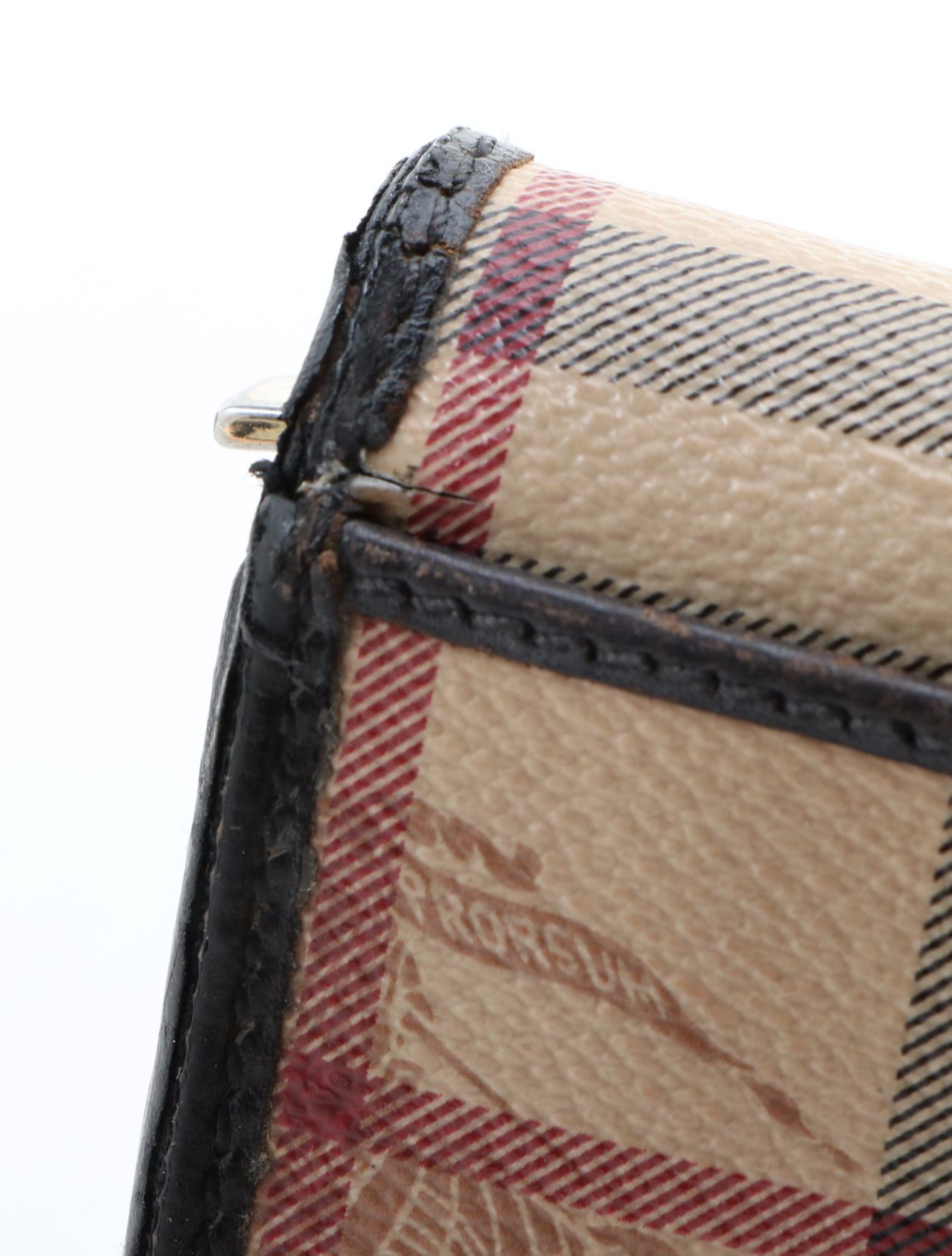 Burberry "Haymarket Check" Bifold Wallet in Coated Canvas and Leather