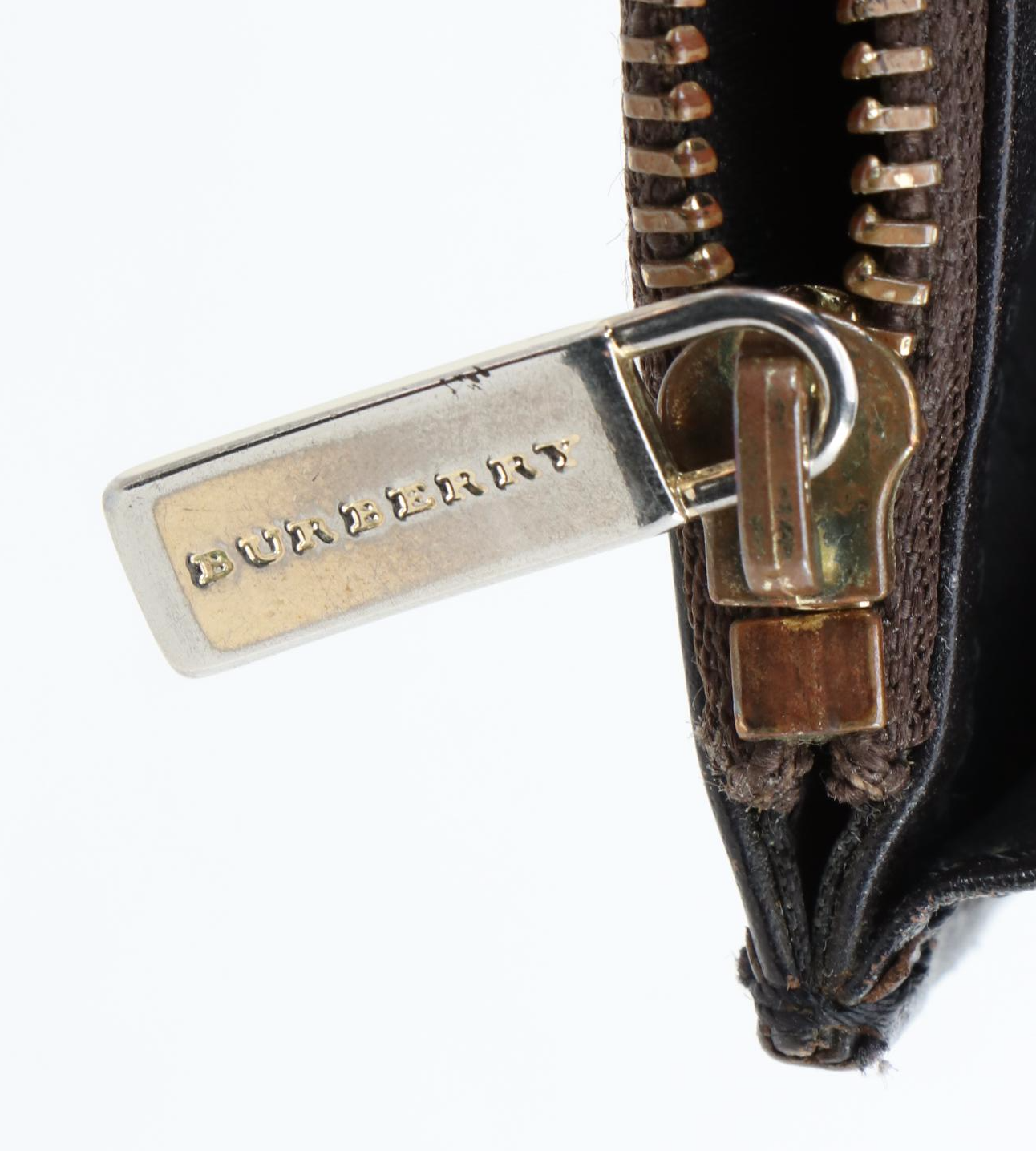 Burberry "Haymarket Check" Bifold Wallet in Coated Canvas and Leather