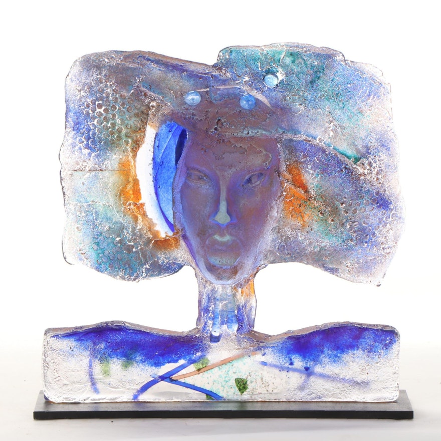 Björn Ekegren Sand Cast Glass Portrait Sculpture, 2006