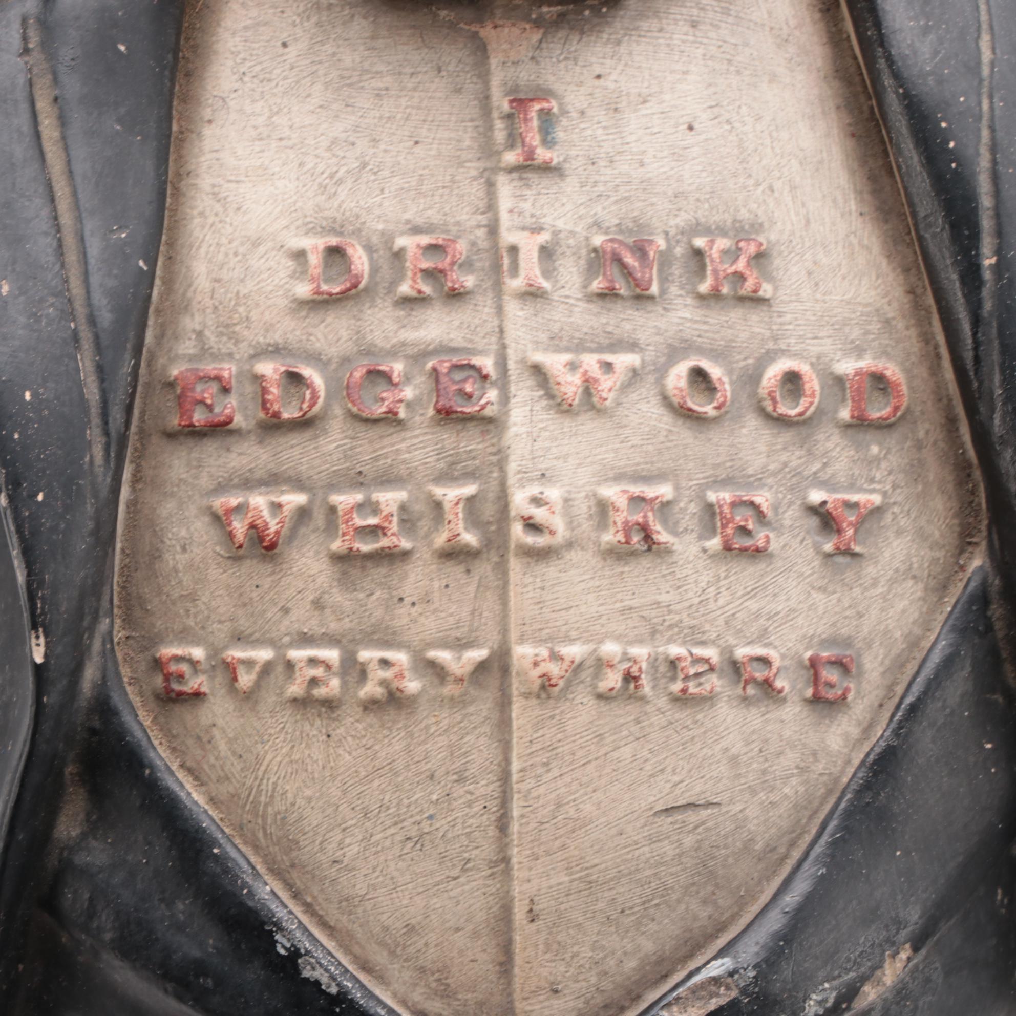 Edgewood Whiskey and Distillery Co. Advertising Chalkware Statue, Mid-20th C.