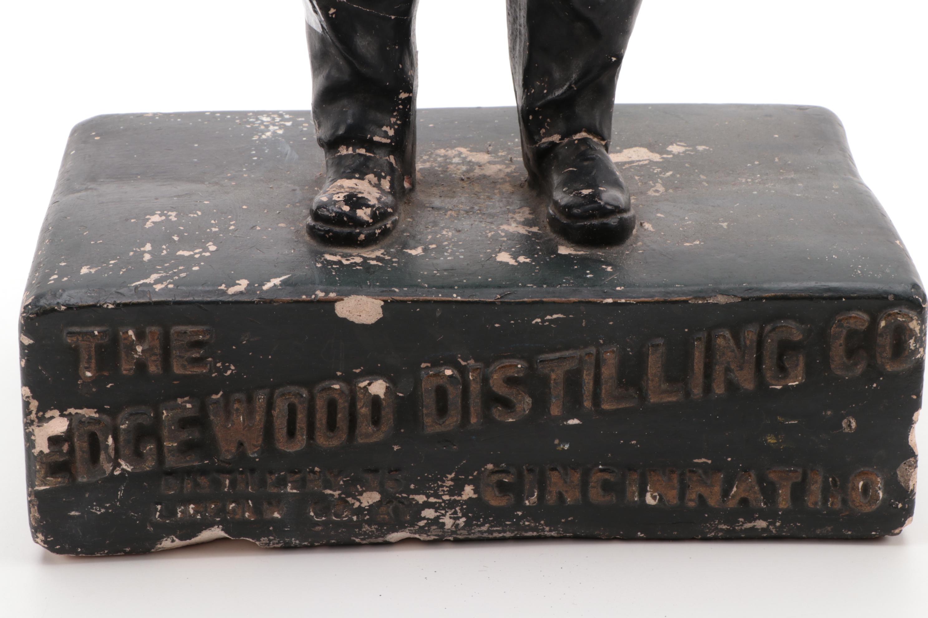 Edgewood Whiskey and Distillery Co. Advertising Chalkware Statue, Mid-20th C.