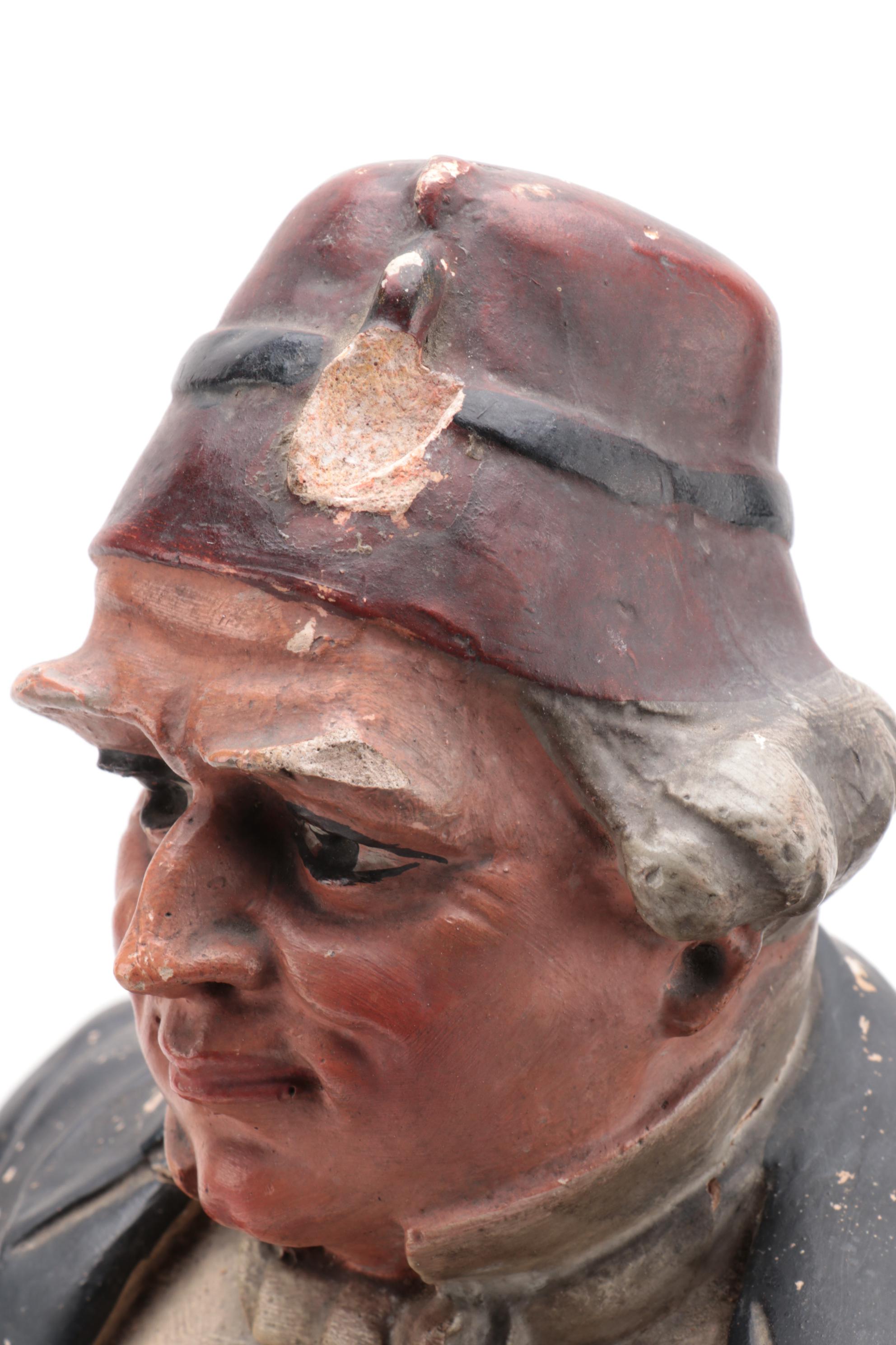 Edgewood Whiskey and Distillery Co. Advertising Chalkware Statue, Mid-20th C.