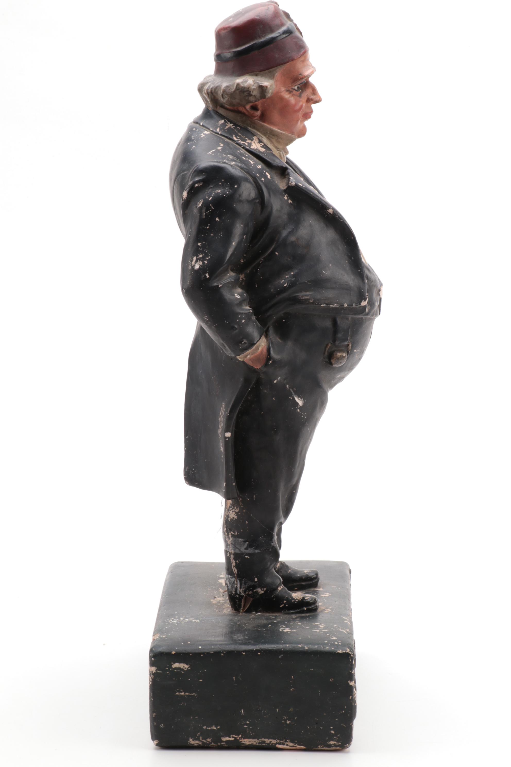 Edgewood Whiskey and Distillery Co. Advertising Chalkware Statue, Mid-20th C.